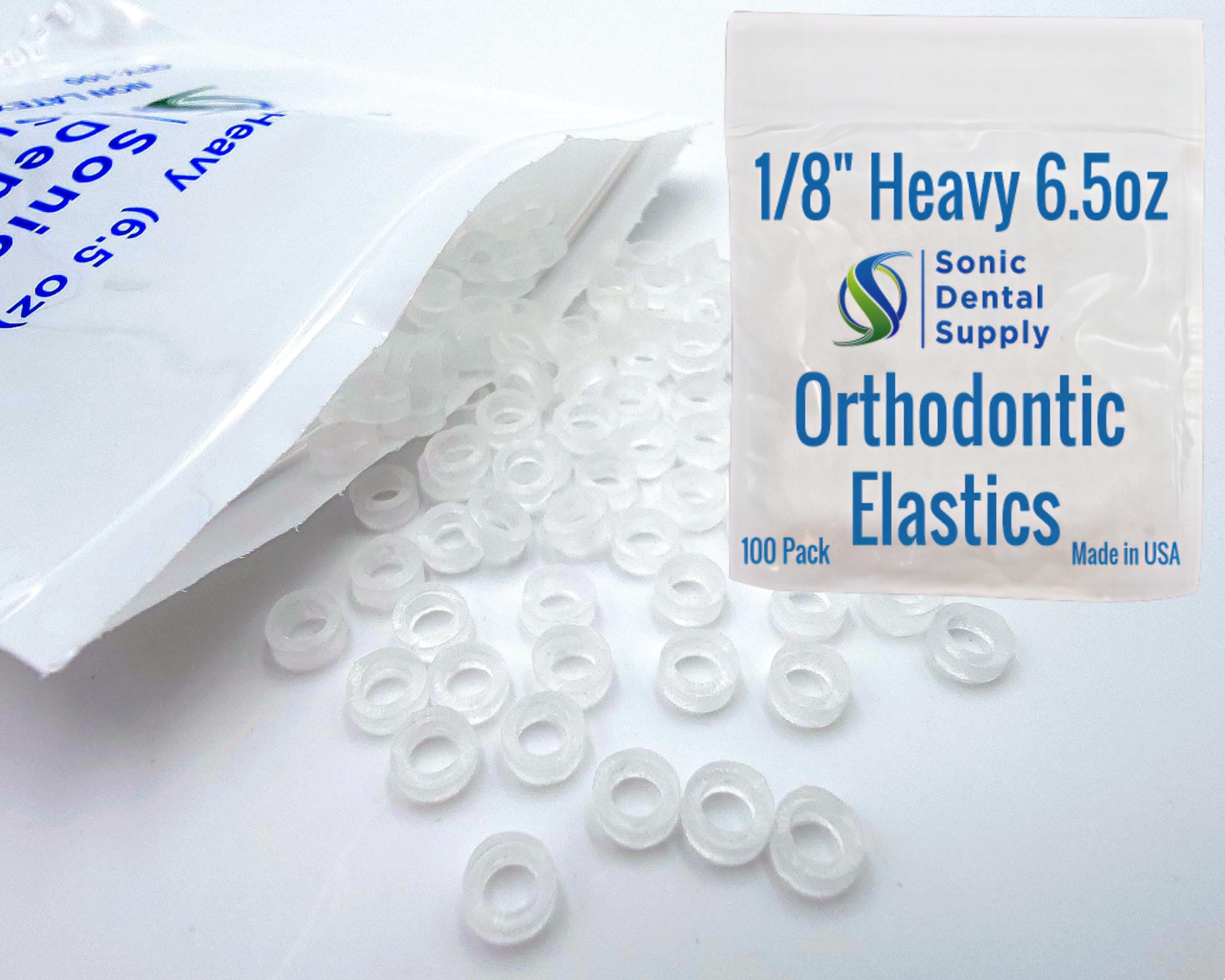 Clear 1/8" X-Heavy 6.5 oz - Orthodontic Elastic - Braces - Rubber Bands
