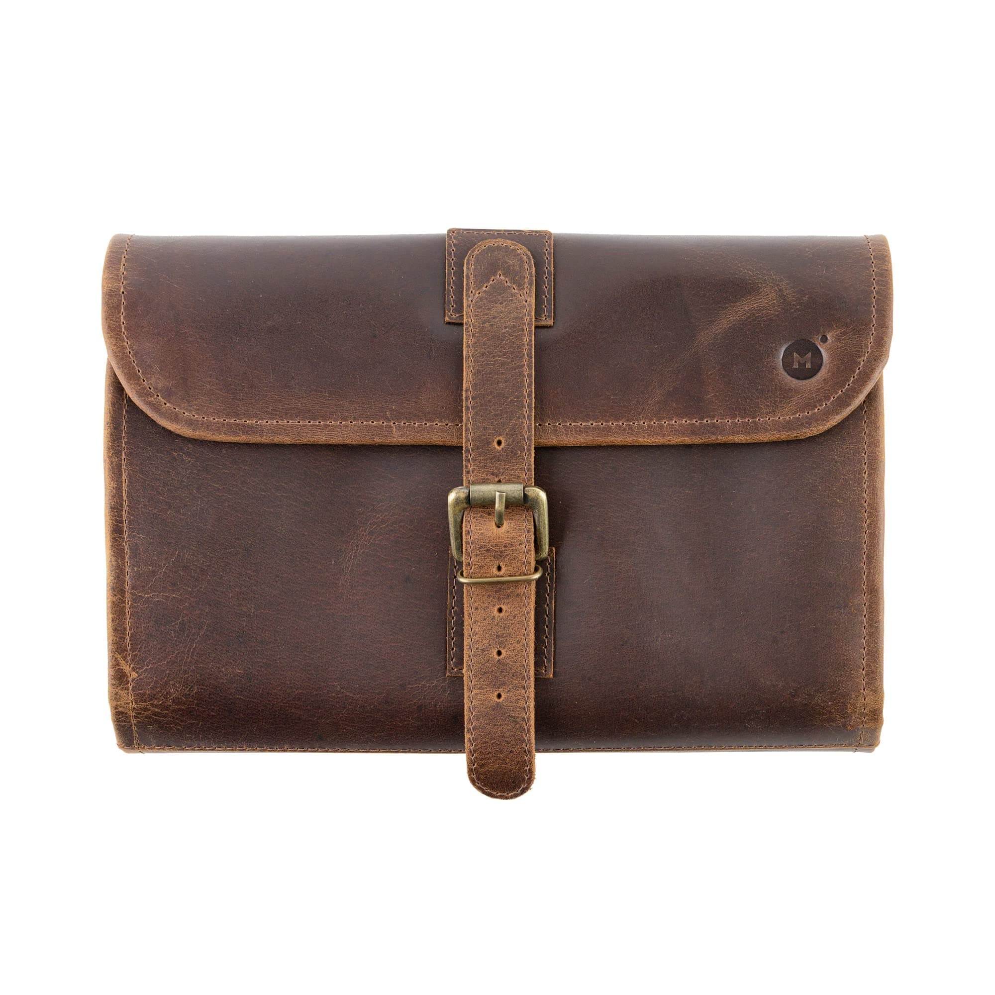 moonster Hanging Toiletry Bag for Men & Women, Leather Travel Bag with Hanging Hook, Dopp Kit Shower Bag