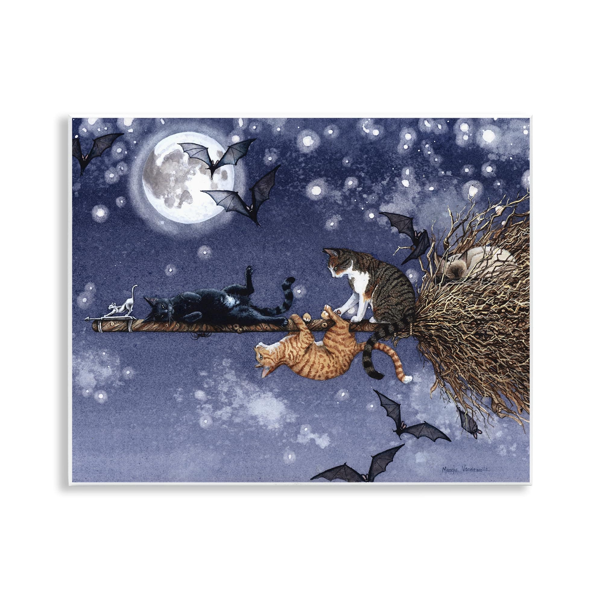 Stupell IndustriesJoyriding Cats on Broom Wall Plaque Art Design by Maggie Vandewalle