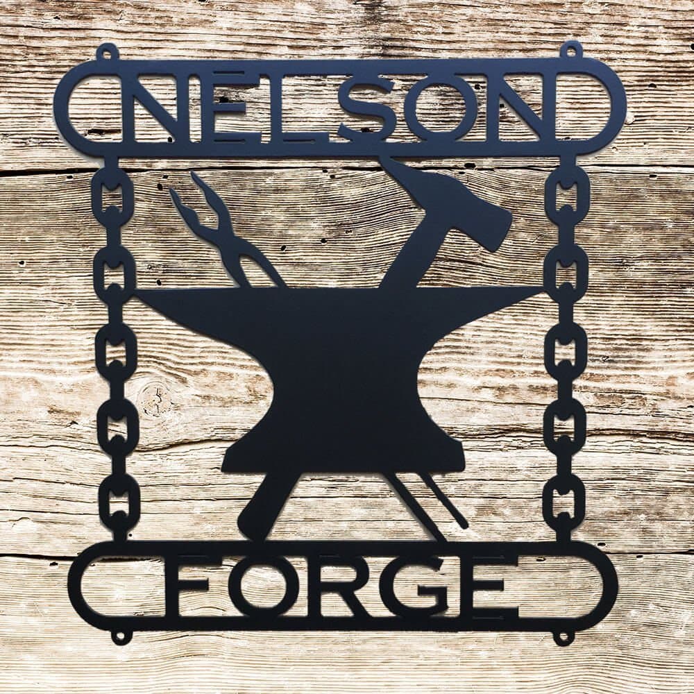 Personalized Blacksmith/Farrier Anvil & Hammer Sign (Z19)
