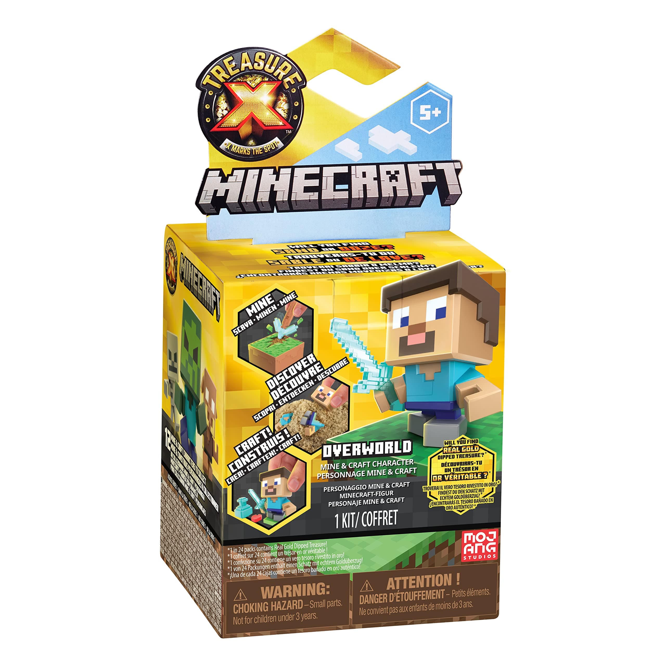 Minecraft. Mine, Discover & Craft with 10 Levels of Adventure & 12 Mine & Craft Characters to Collect. Will You find The Real Gold Dipped Treasure?