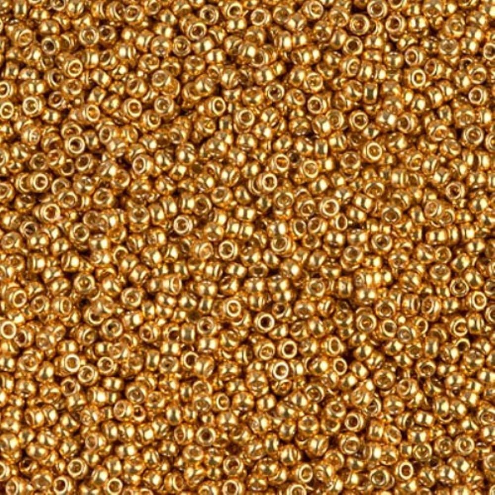 Miyuki Round Rocaille's Seed Beads Size 15/0 8.2g Duracoat Galvanized Gold