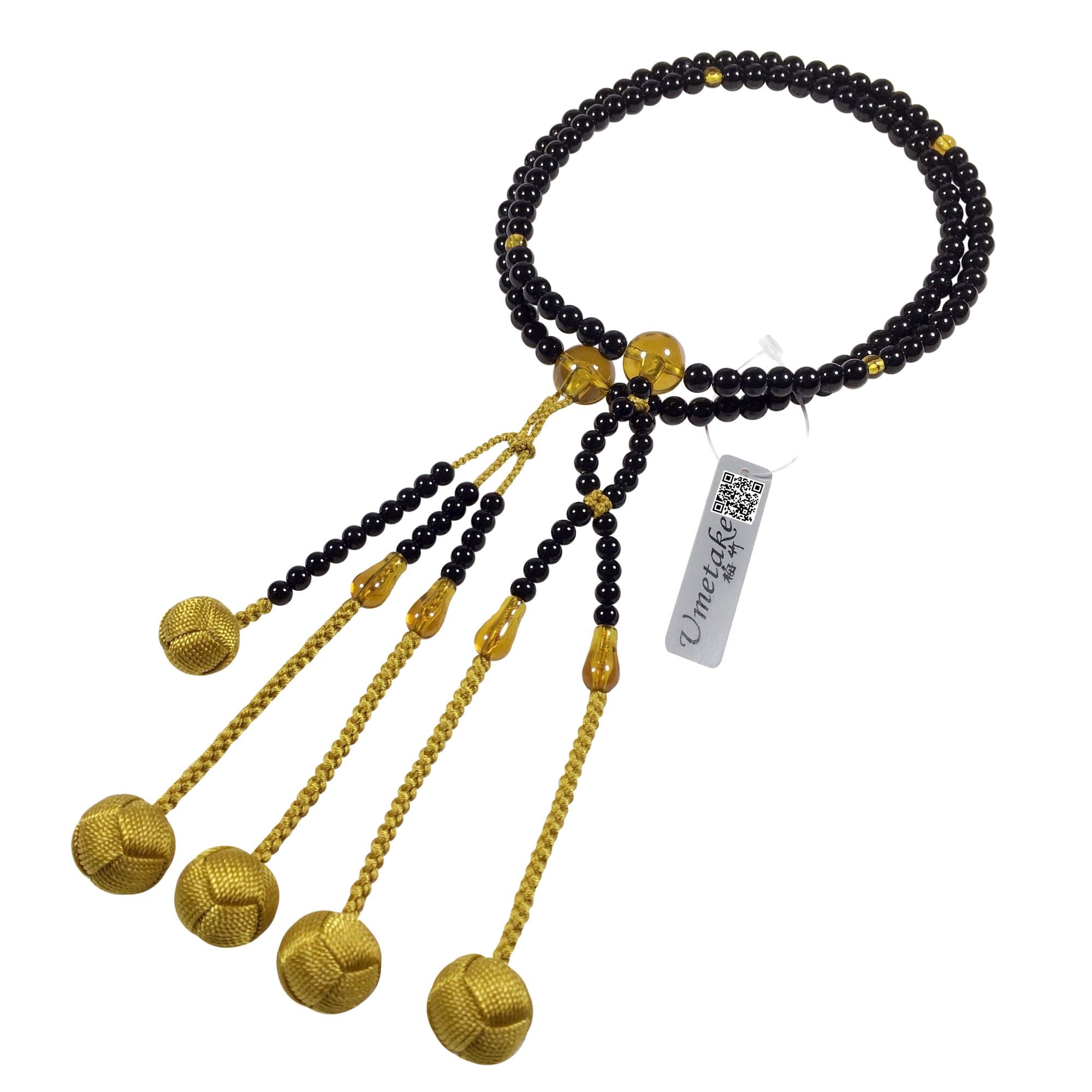 Buddhist Prayer Beads for Men Soka Gakkai juzu PC Black Agate PC Amber and Gold Woven Balls Buddha Rosary Nenju Pouch Free of Charge