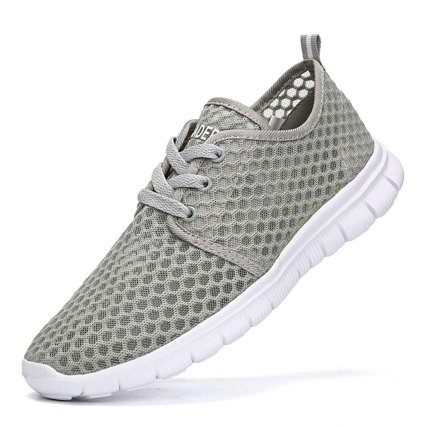 Leaderica Women's Lightweight Mesh Sneakers Breathable Athletic Outdoor Casual Sports Running Shoes, Grey, 8.5 B(M) US/39 EU