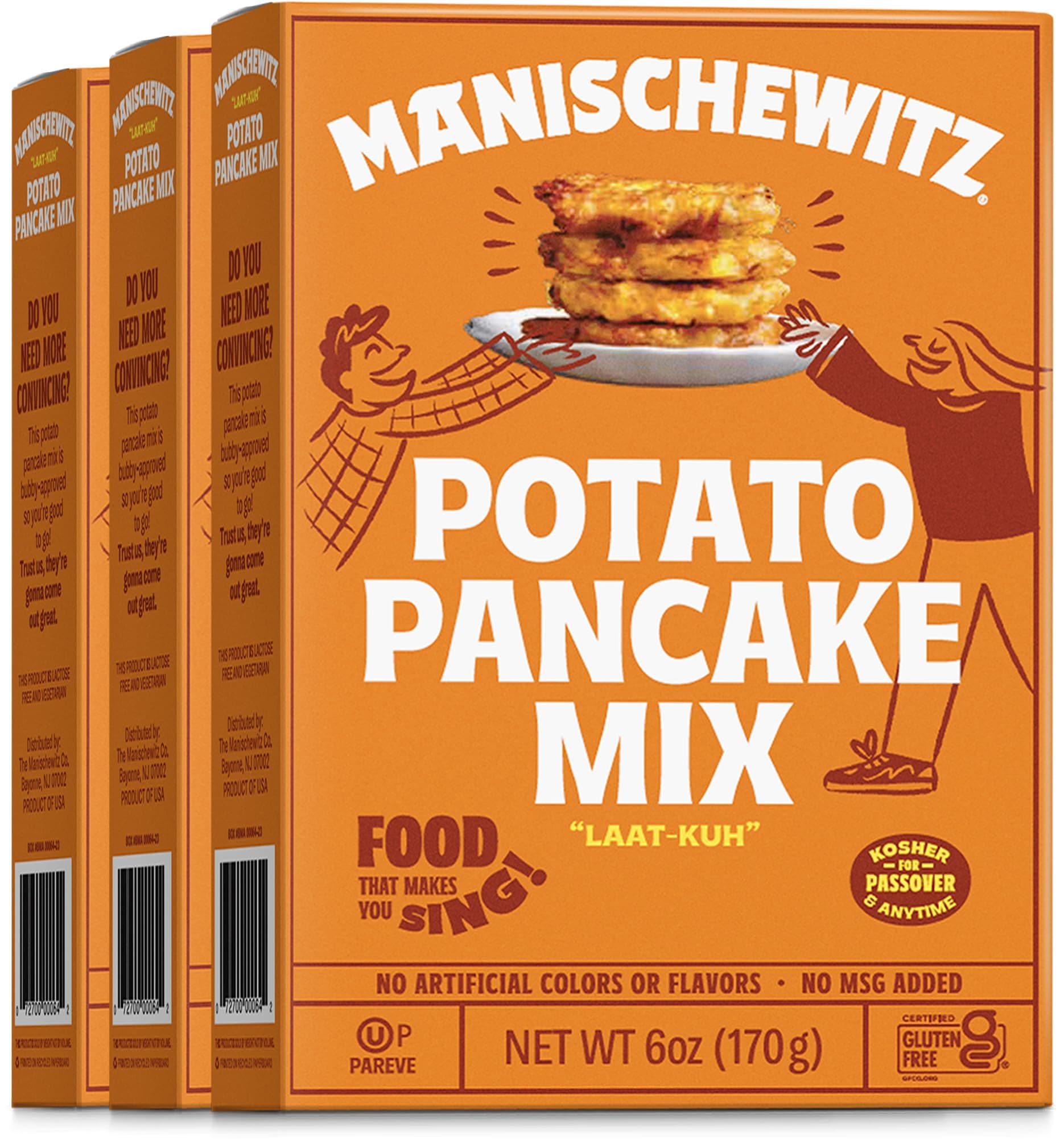 Potato Pancake Mix 170g (Pack of 3) Gluten Free, No MSG, Traditional Style Potato Latke Mix