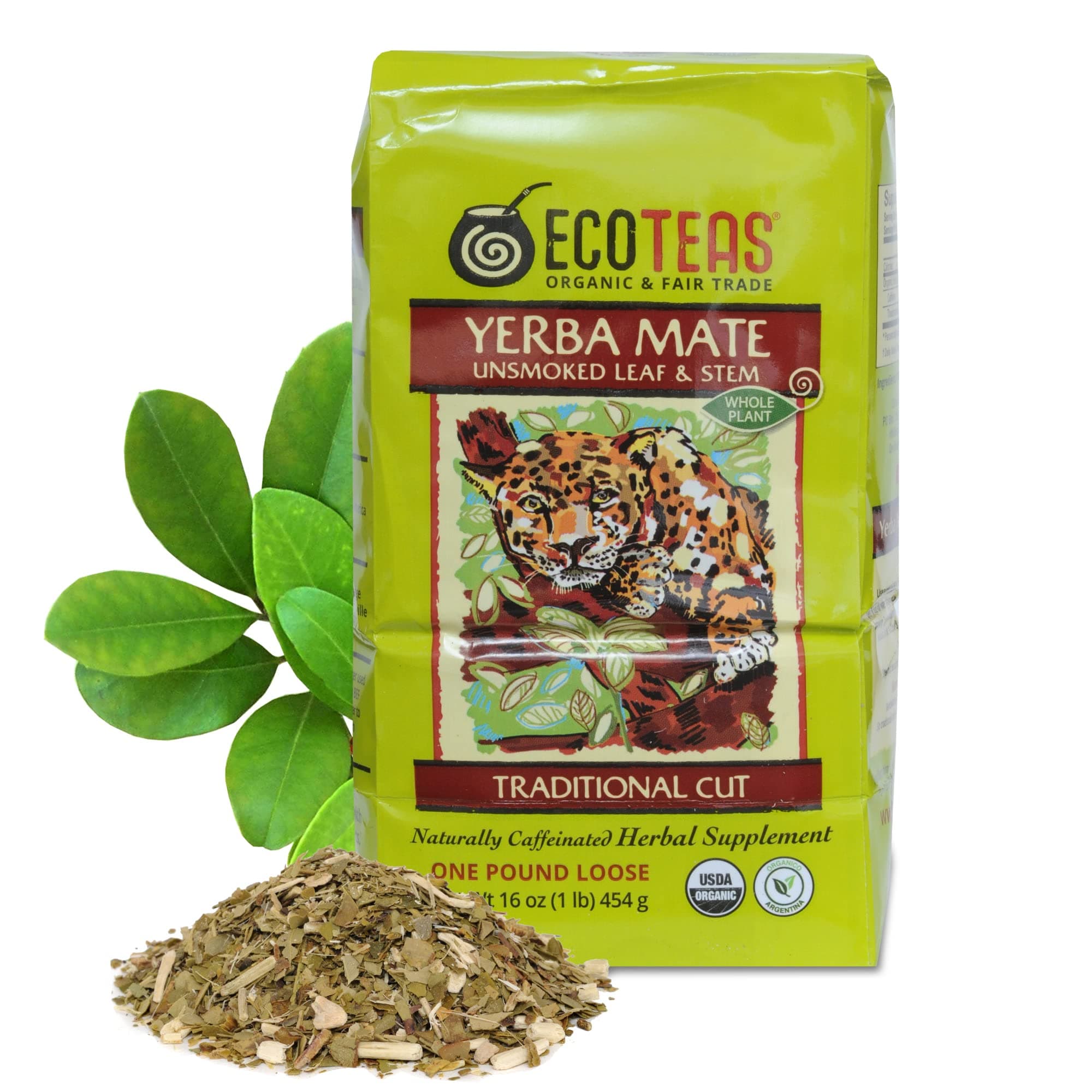 Organic Yerba Mate Loose Tea Traditional Cut 1 Pound