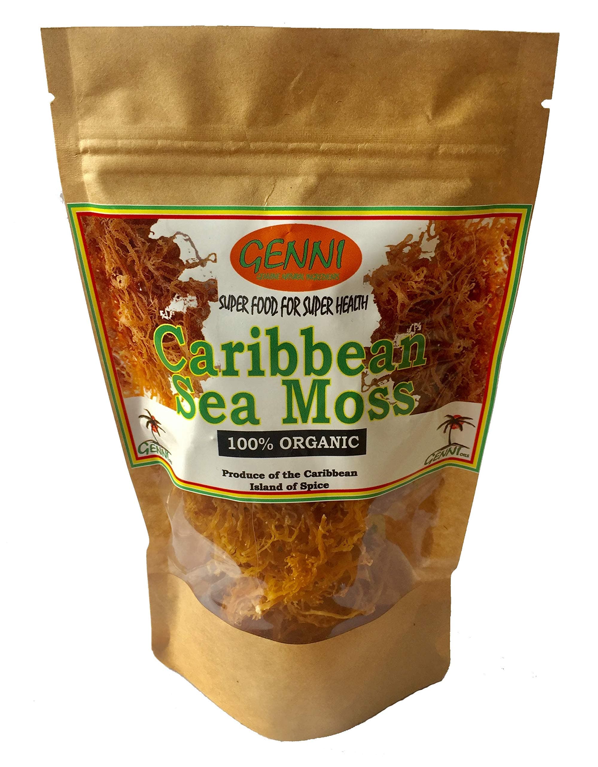 250g Caribbean Sea Moss Wild crafted (Irish moss) from the pristine Caribbean Sea Unbleached & NOT grown on string 50g