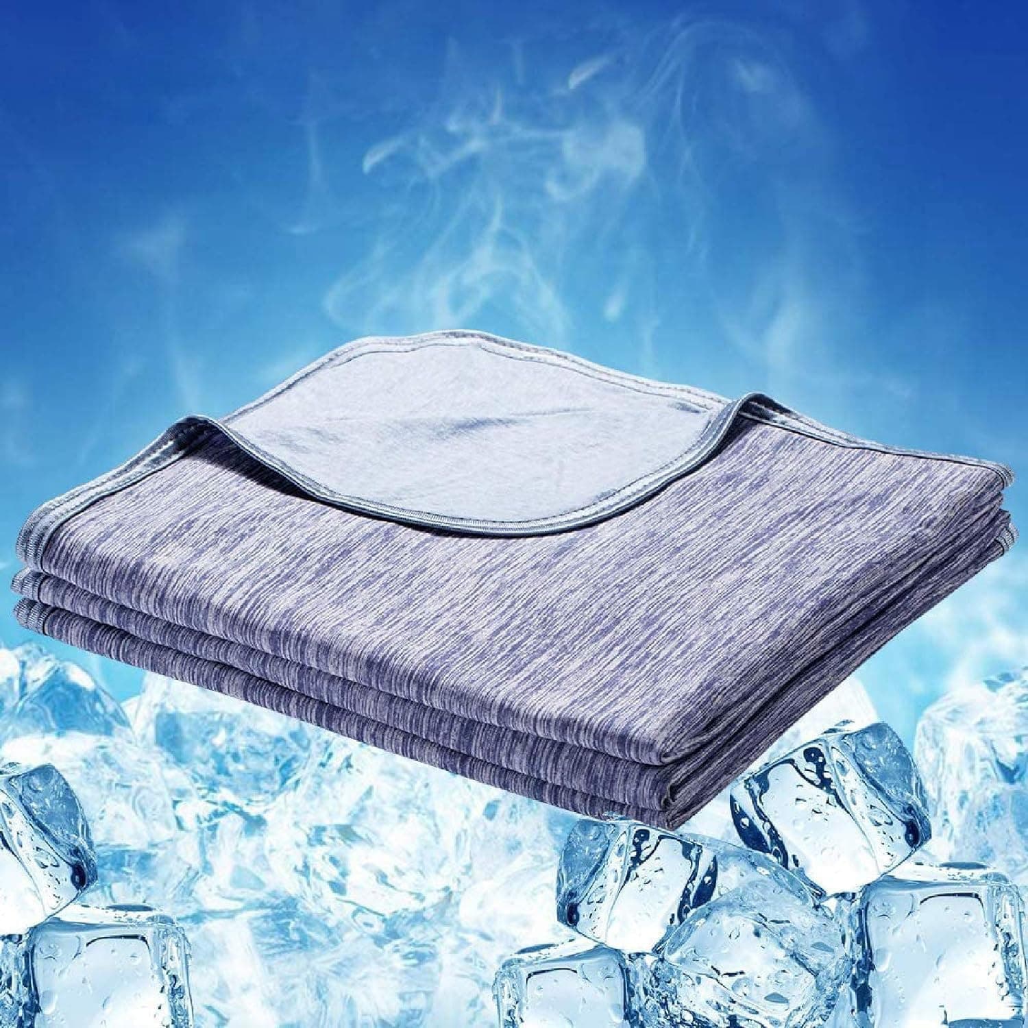 Frozera Cooling Blanket, Icecozy Cooling Blanket, Aircoolair Ice Blanket, Cooling Blankets for Hot Sleepers,Cooling Blanket for Hot Sleepers,Ice Cooling Calming Blanket (79in*91in,Blue)