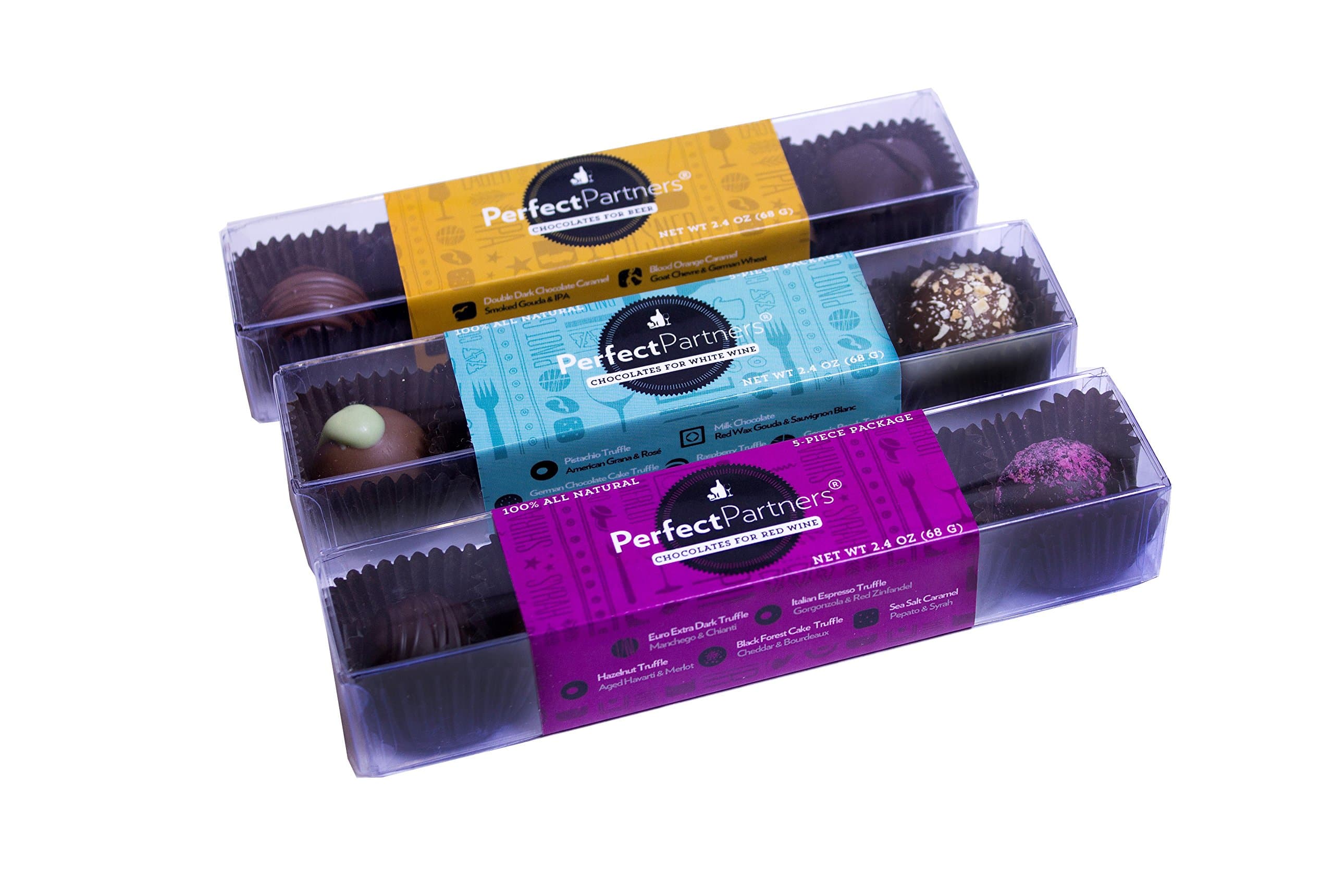 Perfect Partners Chocolate for Red Wine and Beer Gift Set, 7.2 Ounce (Pack of 3)