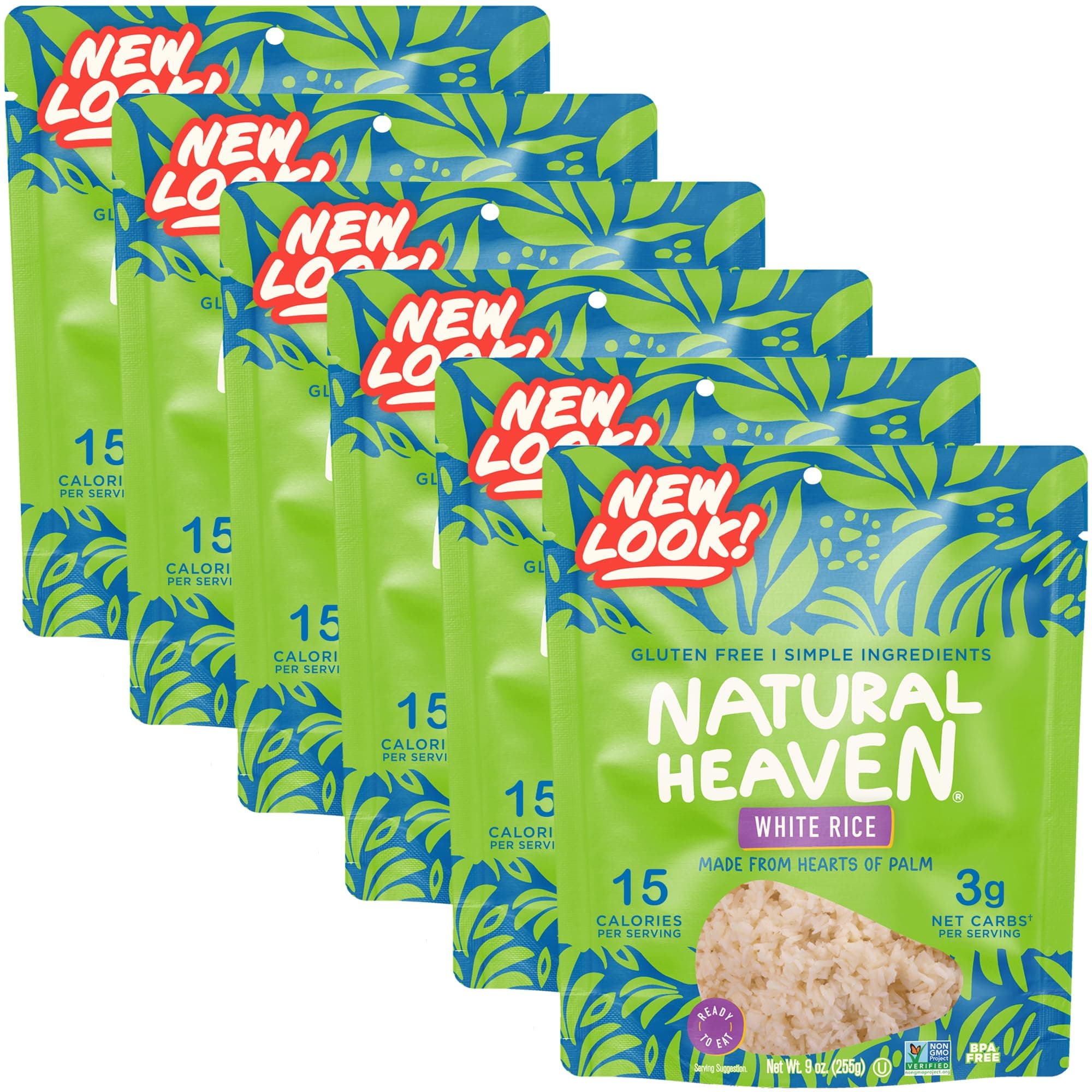 Natural Heaven White Rice, Hearts of Palm, 6-Pack