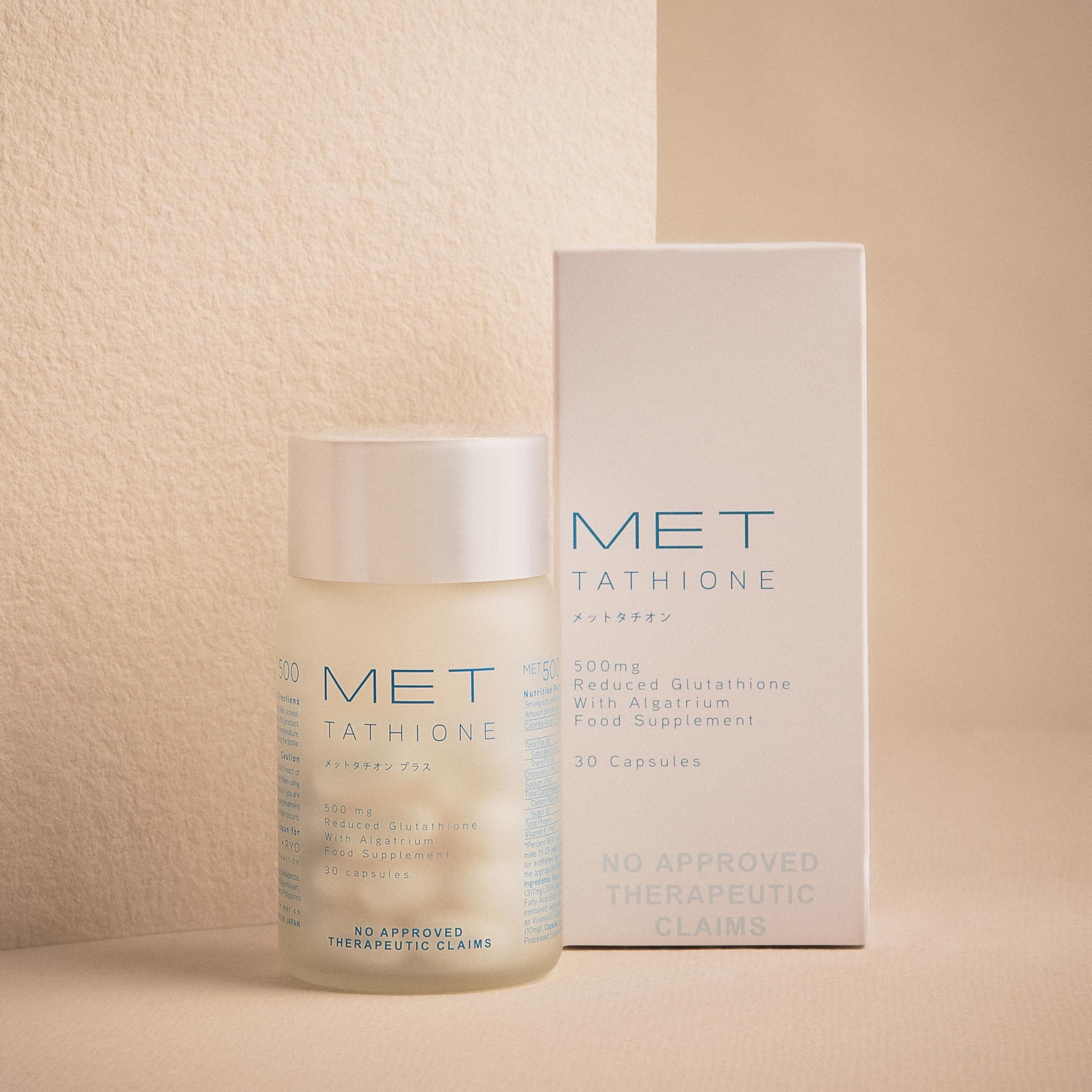 Met Tathione MET 500500mg Glutathione with Algatrium Softgel Capsules, White