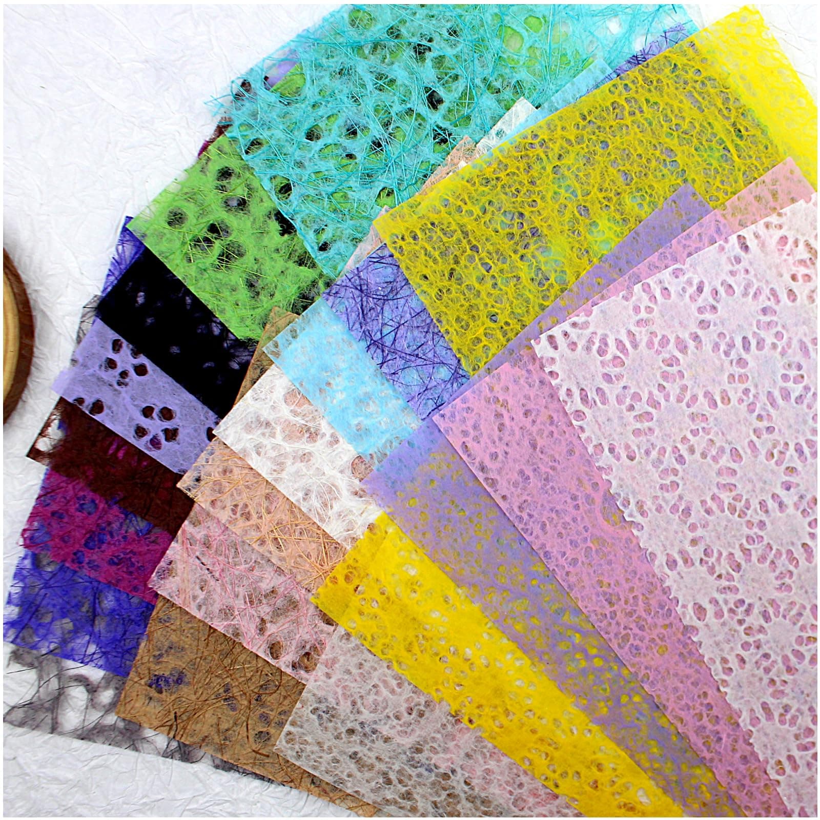 20 Sheets A5 Textured Mulberry Scrapbook Paper, Variety Colors for Scrapbooking, Junk Journals, Collage, Art Journaling, Card Making, DIY Paper Craft