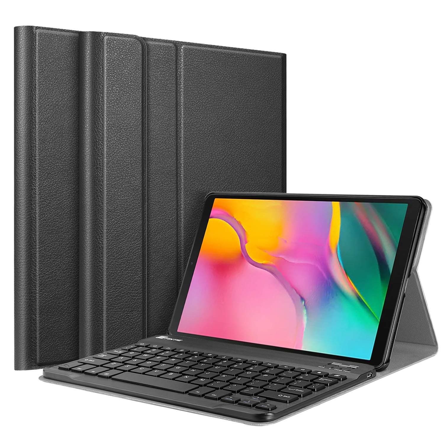 ABOUTTHEFIT ATF Slim Shell Lightweight Stand Case with Detachable Bluetooth Keyboard for Samsung Galaxy Tab A 10.1" 2019 Model SM-T510/T515 (Black)