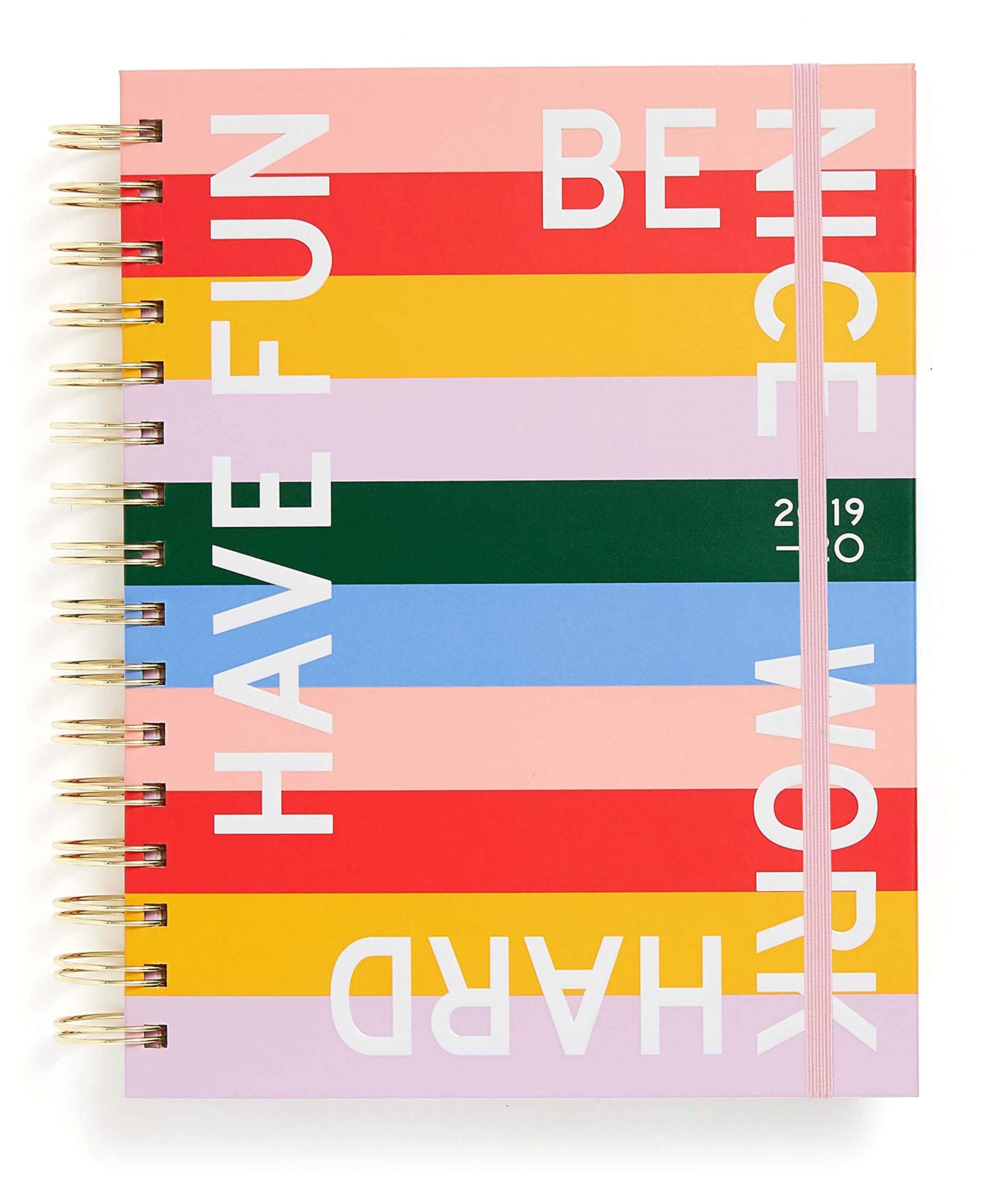 Ban.do 17 Month 2019-2020 Medium Daily Planner with Weekly & Monthly Views, 8" x 6.5", Dated August 2019 - December 2020, Have Fun Be Nice Work Hard