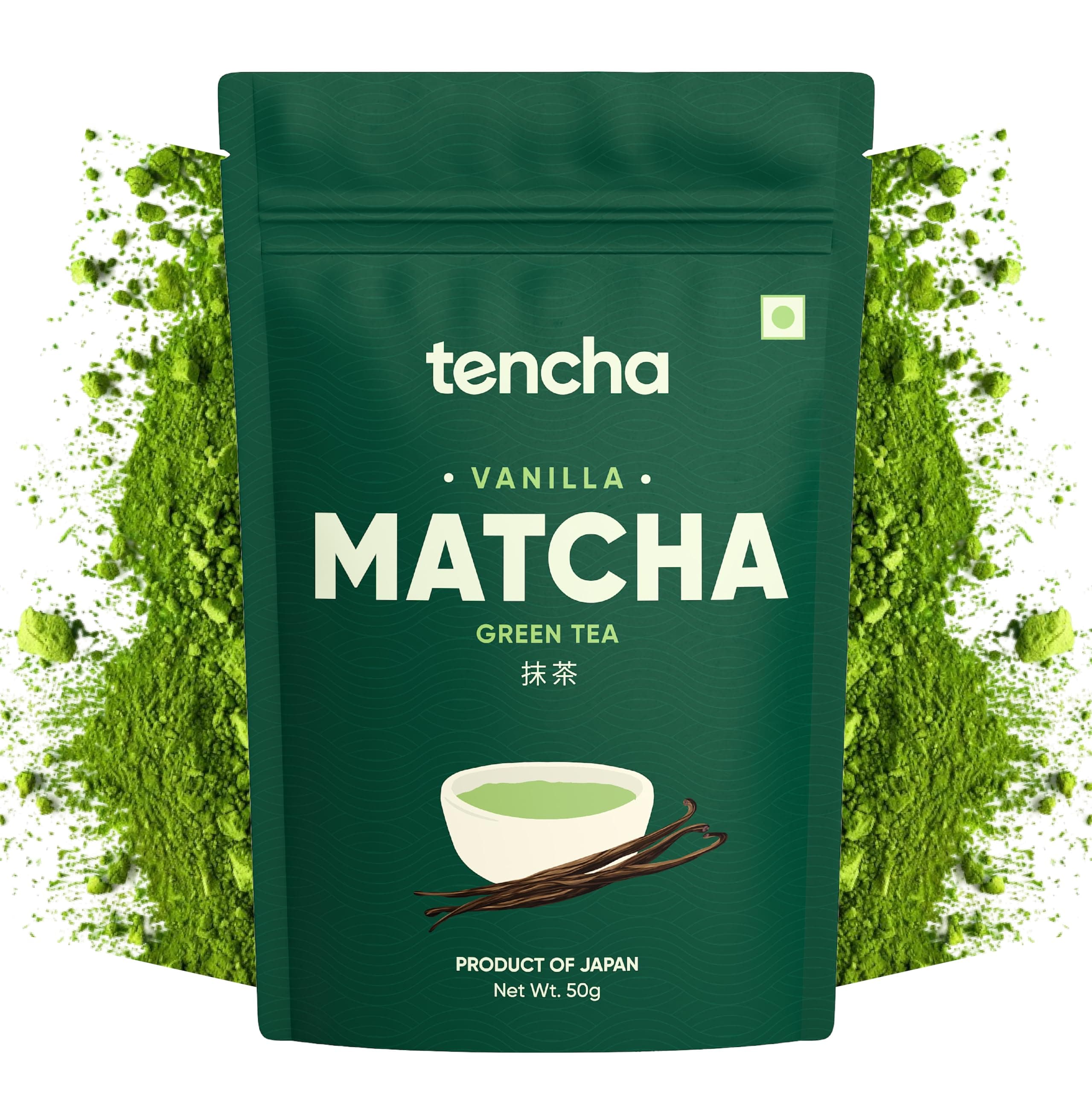 Tencha Vanilla Matcha Tea, 50 Servings, 50 GM | Pure Japanese Matcha Green Tea Powder | Sourced from Shizuoka, Japan | Vegan | No Artificial Sweeteners