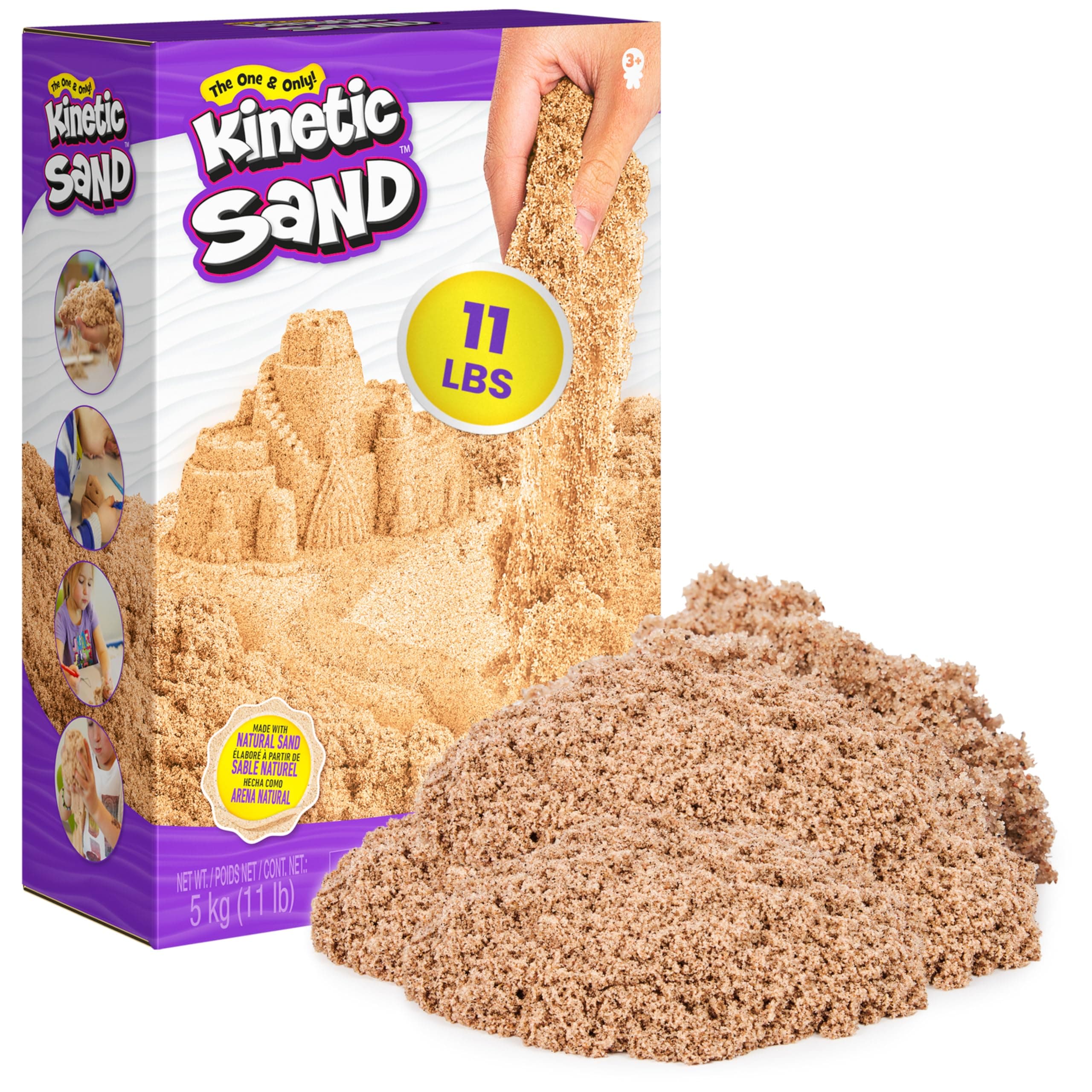 Kinetic Sand, 11lbs of All-Natural Brown Bulk Play Sand, Sandbox Sensory Toys for Kids