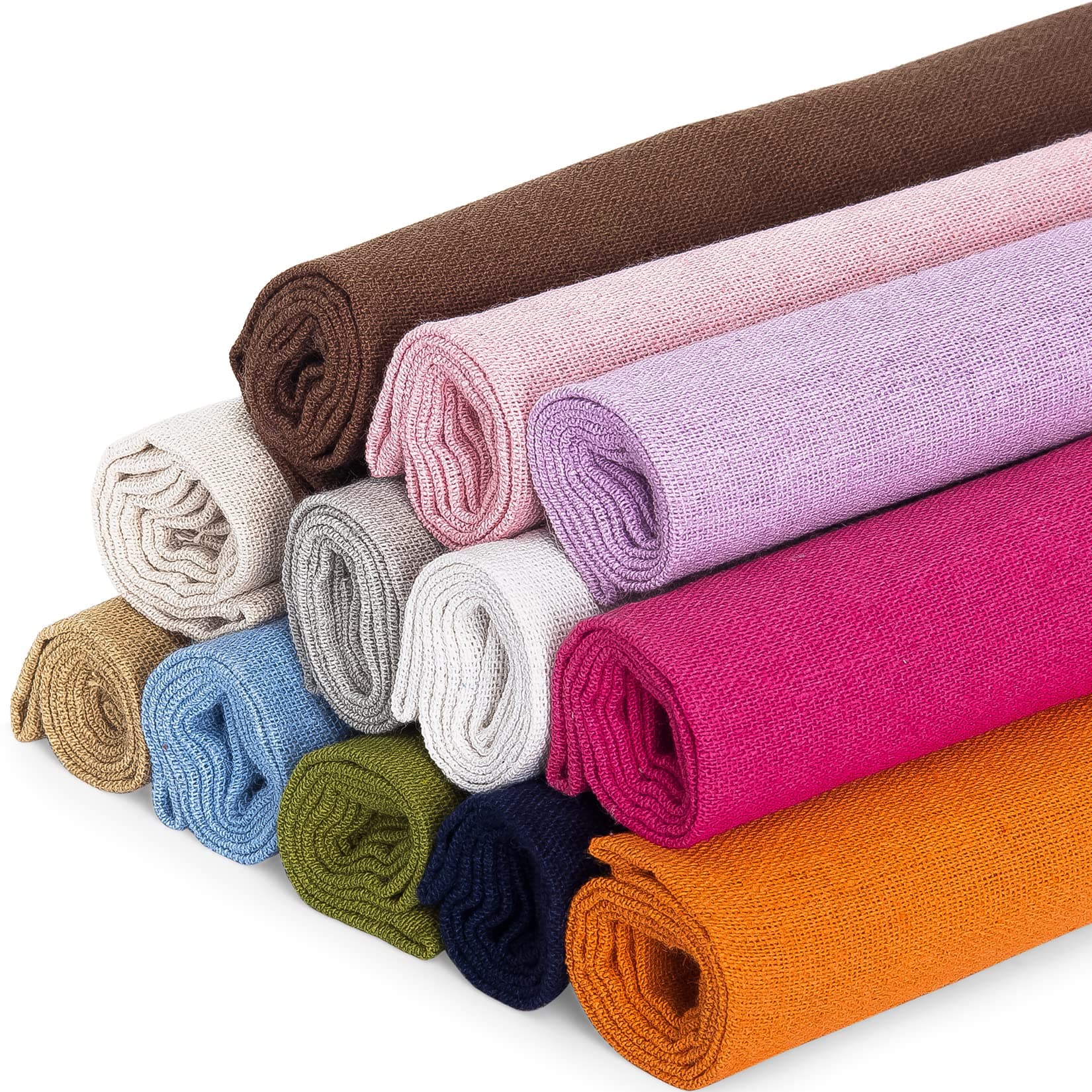 LOVOUS 12 Pcs/Set Linen Needlework Fabric, Embroidery Quilting Square (19 x 19 Inch) for Garments Crafts Accessories, Backing Material, Sewing and Draping