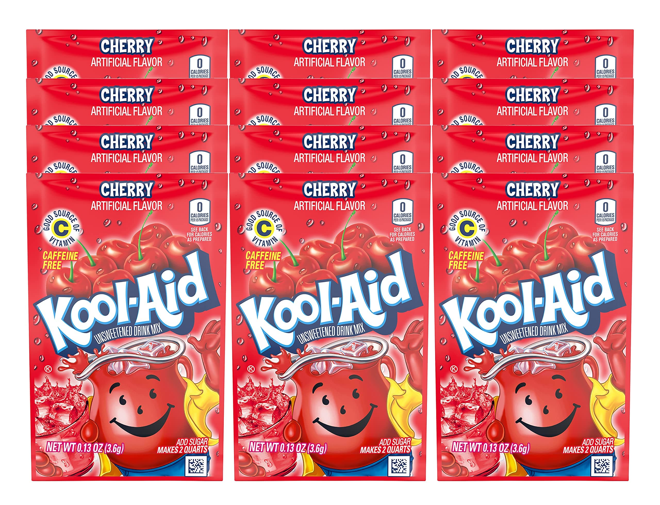 KOOL-AID CHERRY Unsweetened Drink Mix (12 Packets)