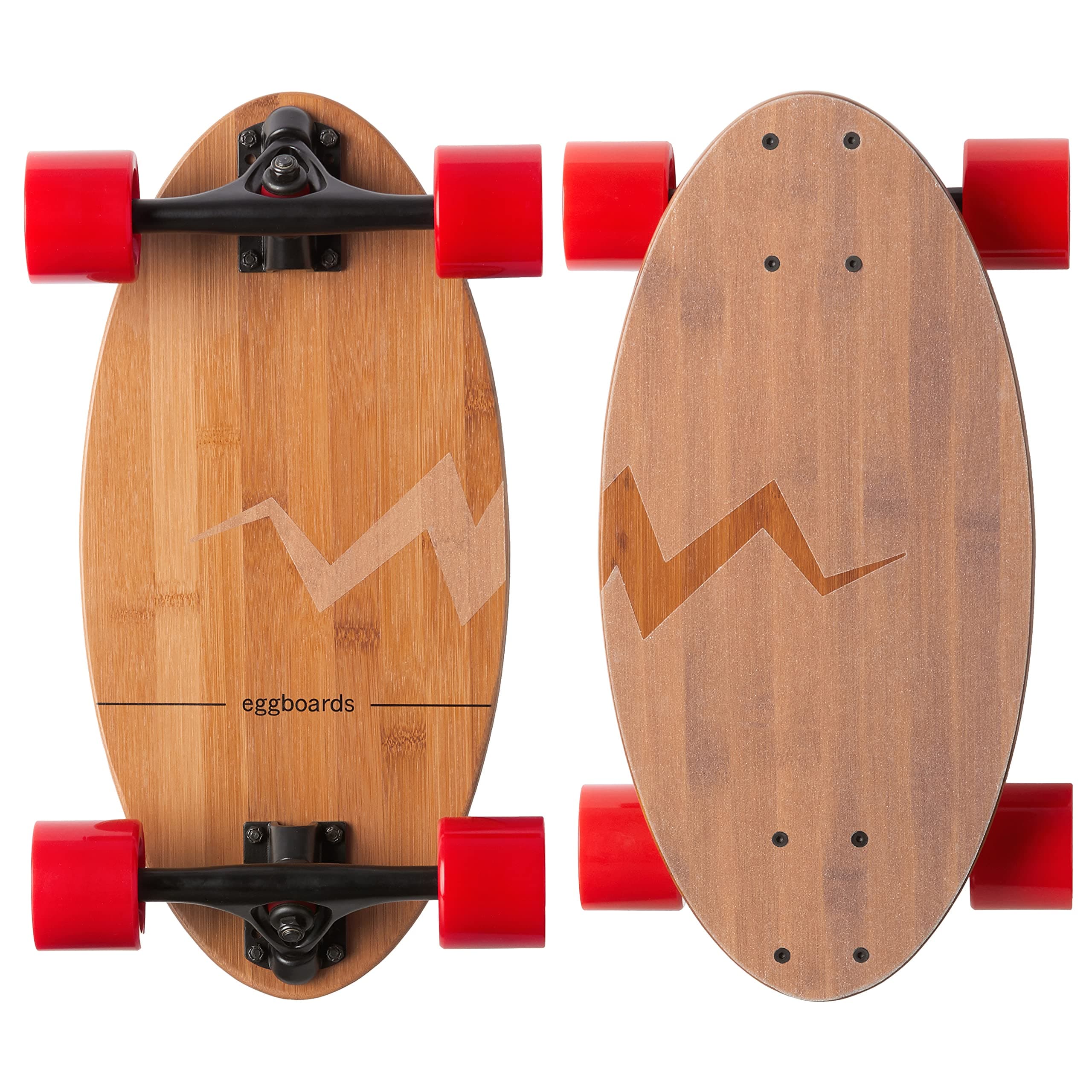 Mini Longboard The Original. Portable Bamboo Cruiser Skateboards for Adults. Easy to Carry, Smooth to Ride. for Beginner & Experienced Riders. Long Board Complete Egg Skateboard
