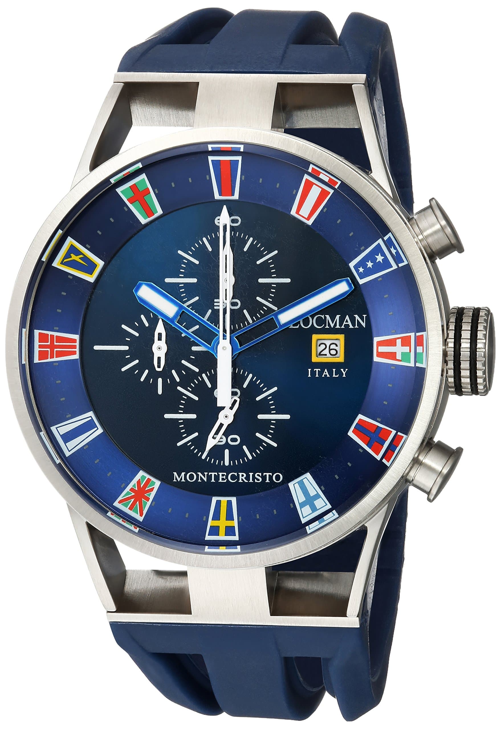 Men's 051000BLFLAGGOB Montecristo Yacht Club CH Analog Display Quartz Blue Watch