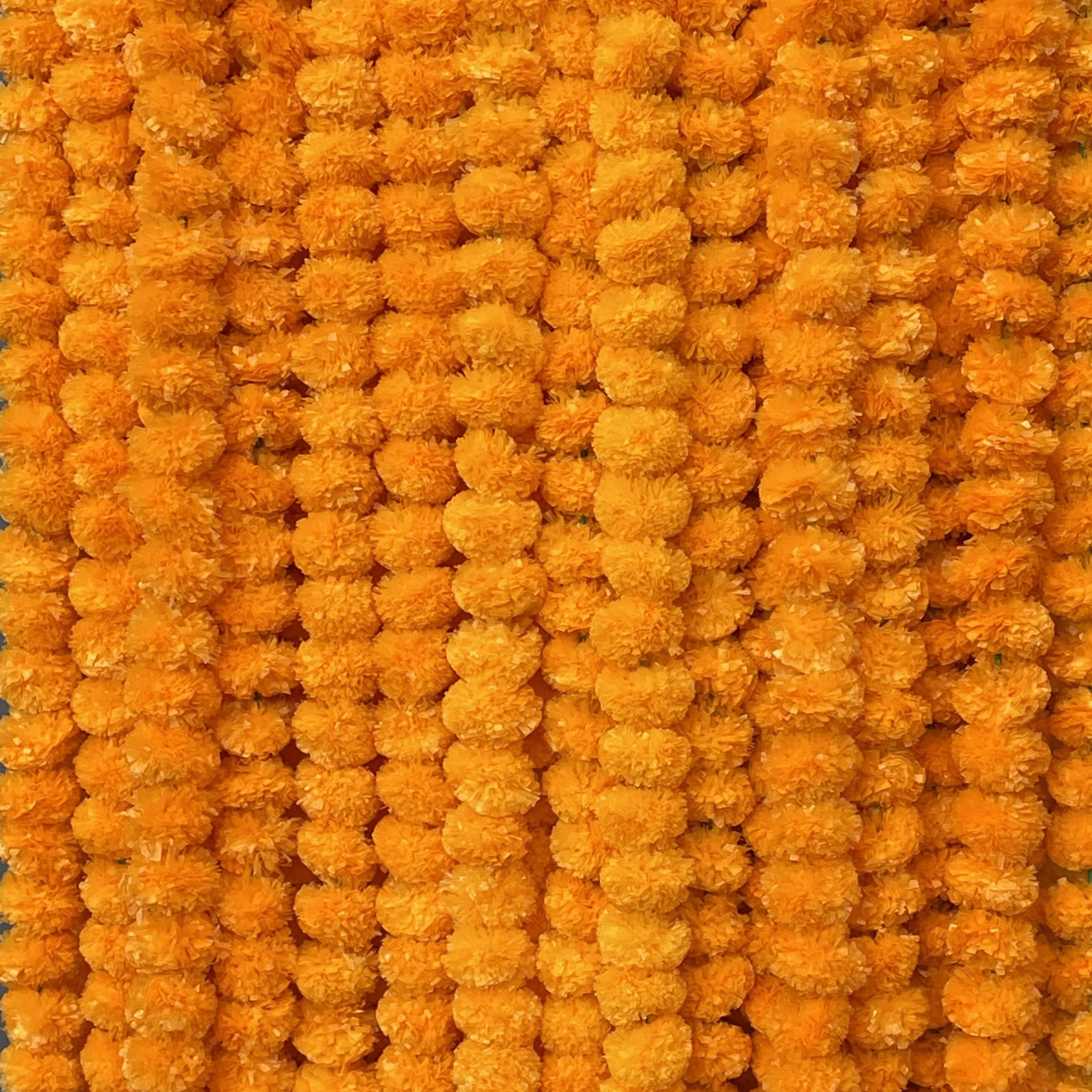 5 PC - 5 feet Marigold Garland |Indian/American Wedding Party Mantle Decoration, Faux Garlands Wedding Garland, Diwali Decoration, Spring Bush Floral! (Orange)