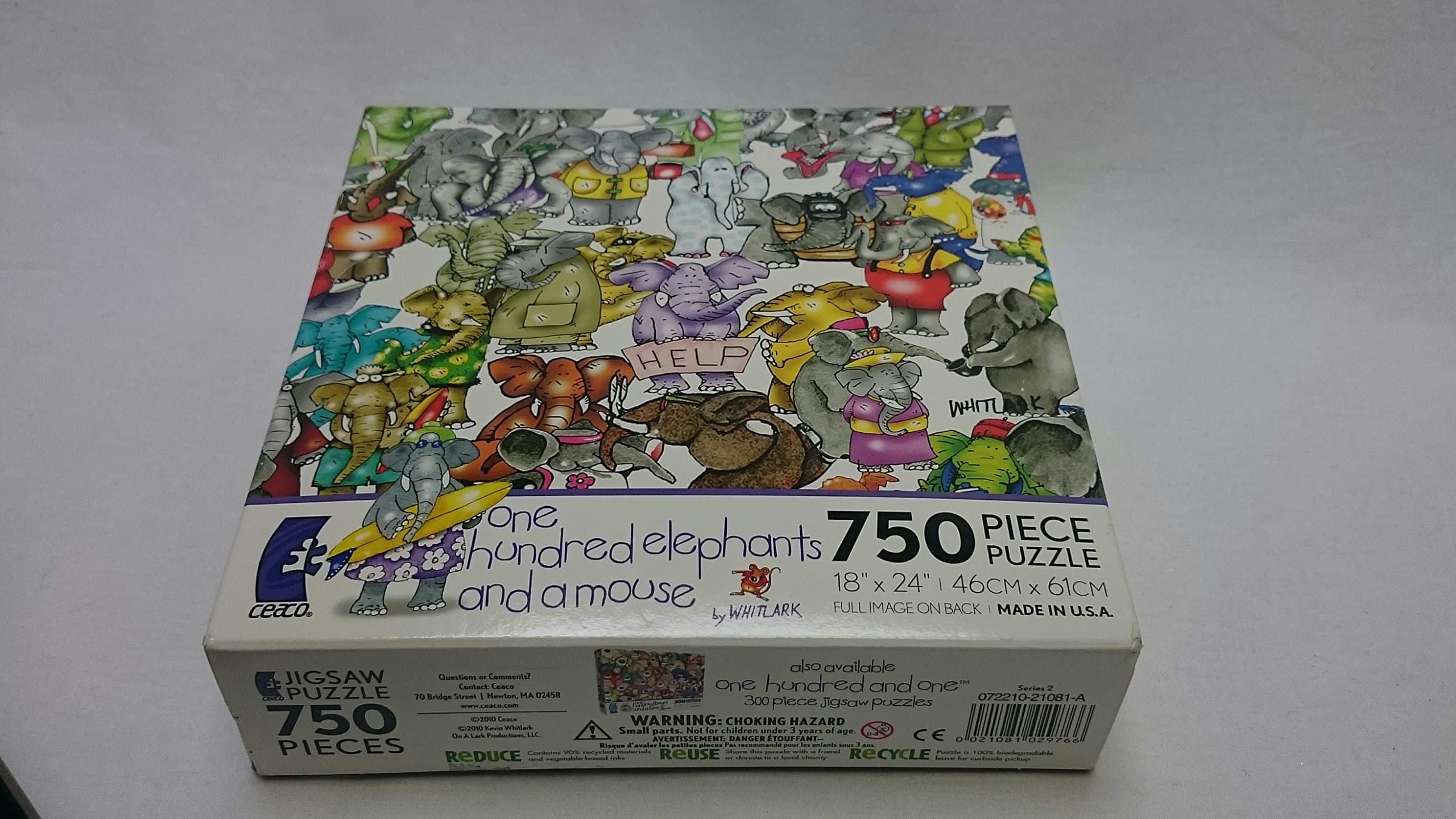 One Hundred Elephants and a Mouse 750 Piece Puzzle by WHITLARK
