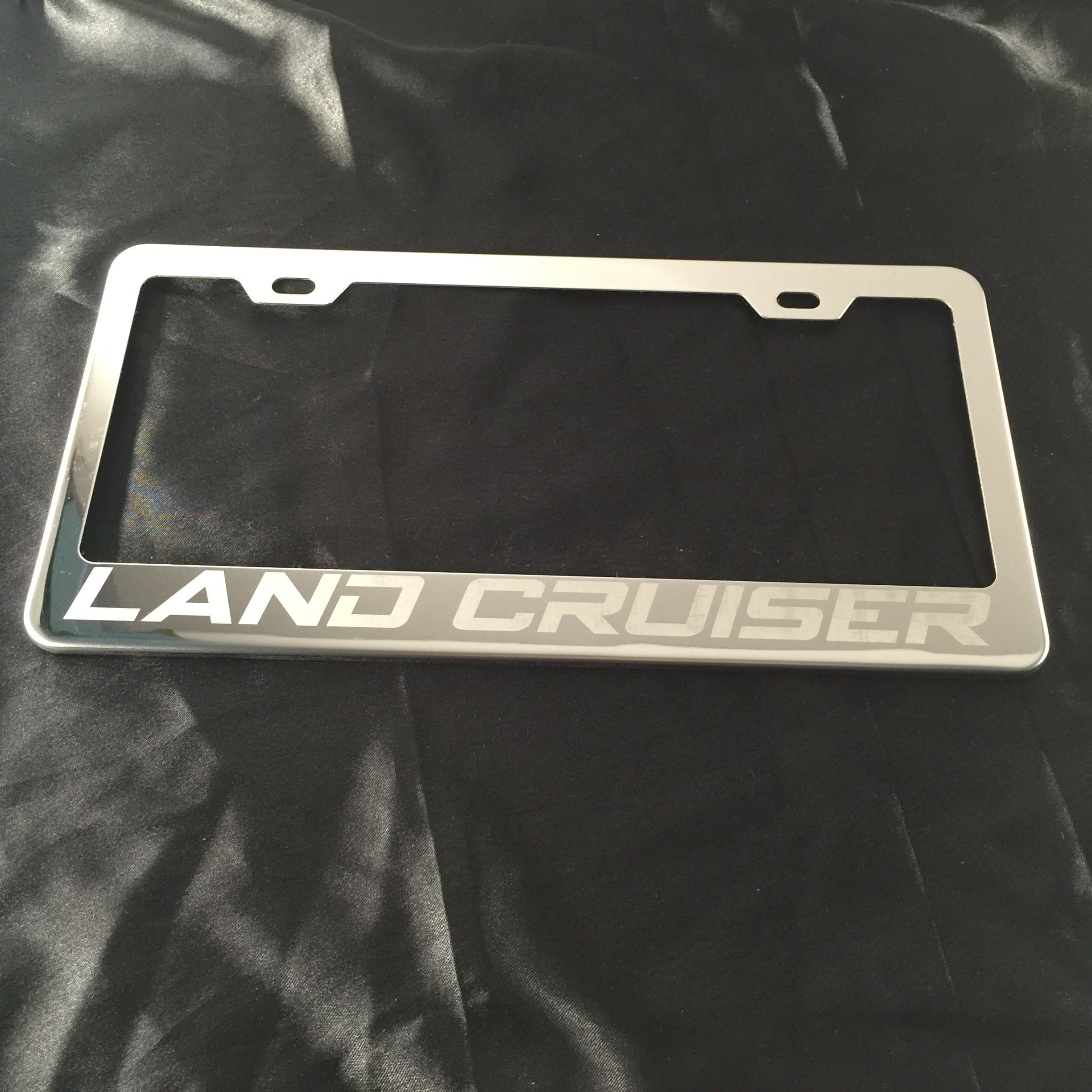 KA Depot Fit Toyota Land Cruiser Laser Engraved Stainless Steel Chrome Polish License Plate Frame