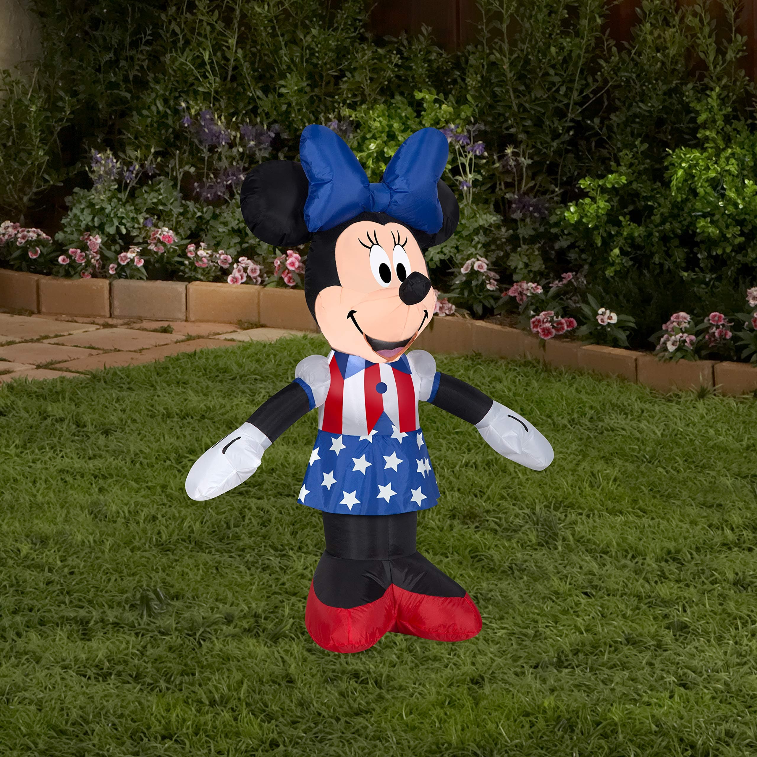 3.5 FT Patriotic Minnie Mouse Inflatable – Lighted Airblown Disney 4th of July Blow Up Outdoor Yard Decoration