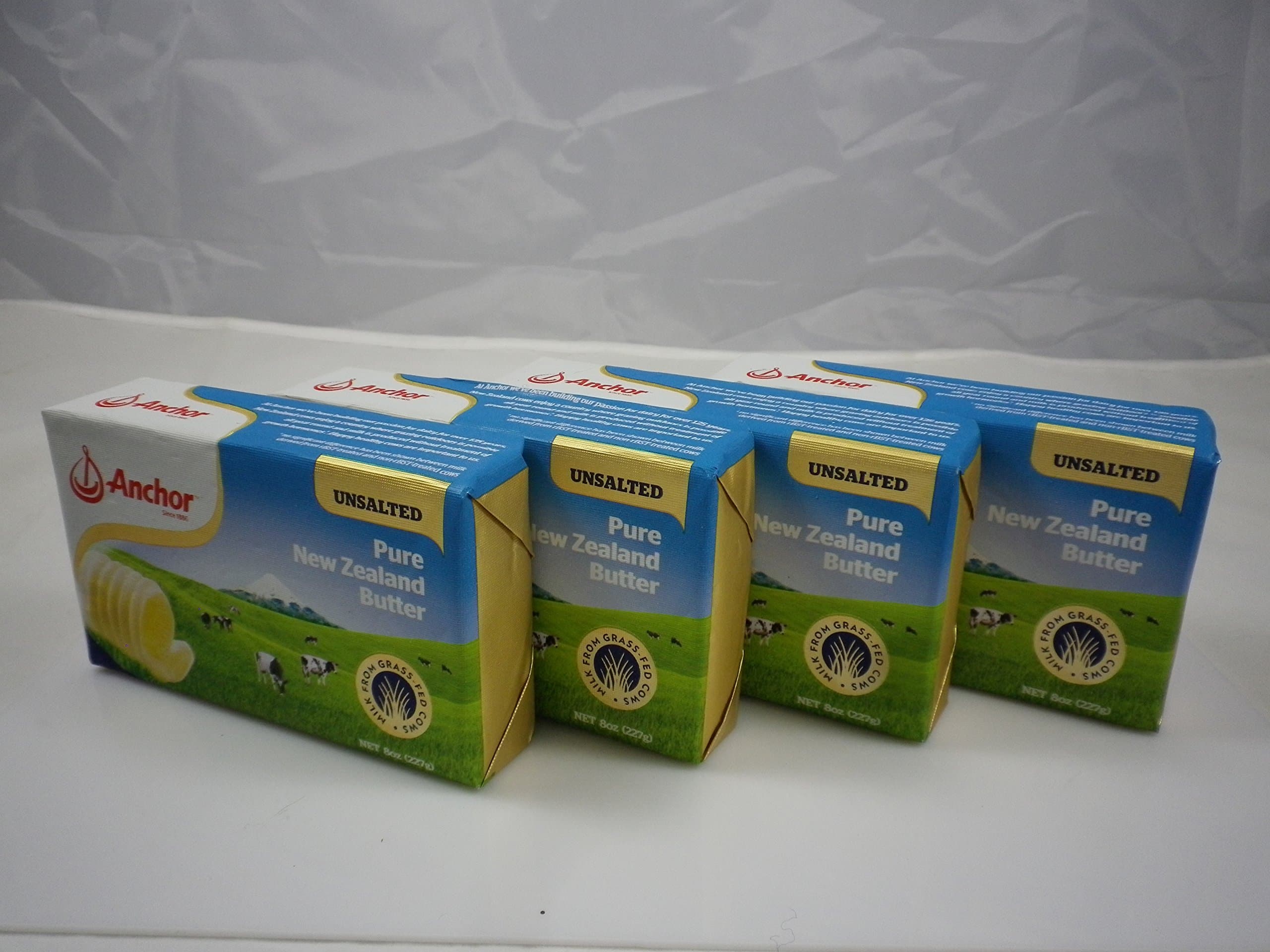 Anchor Butter New Zealand, Unsalted. Pack of 4