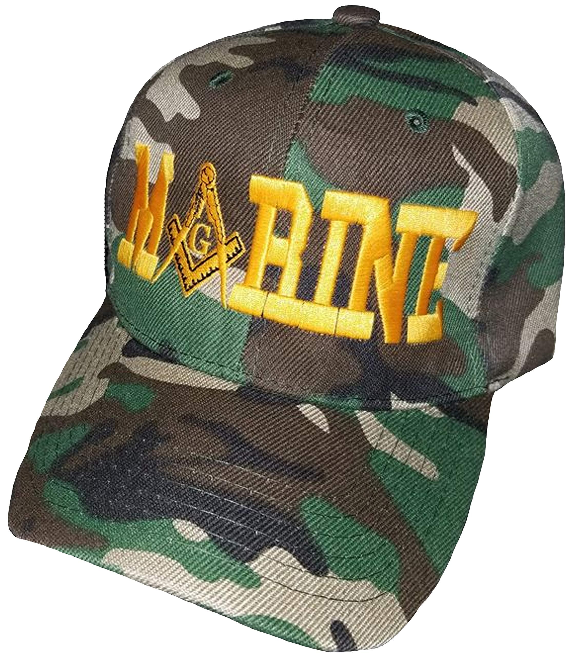 Marine Mason Cap Camouflage Masonic Hat Mason Lodge and Bumper Sticker
