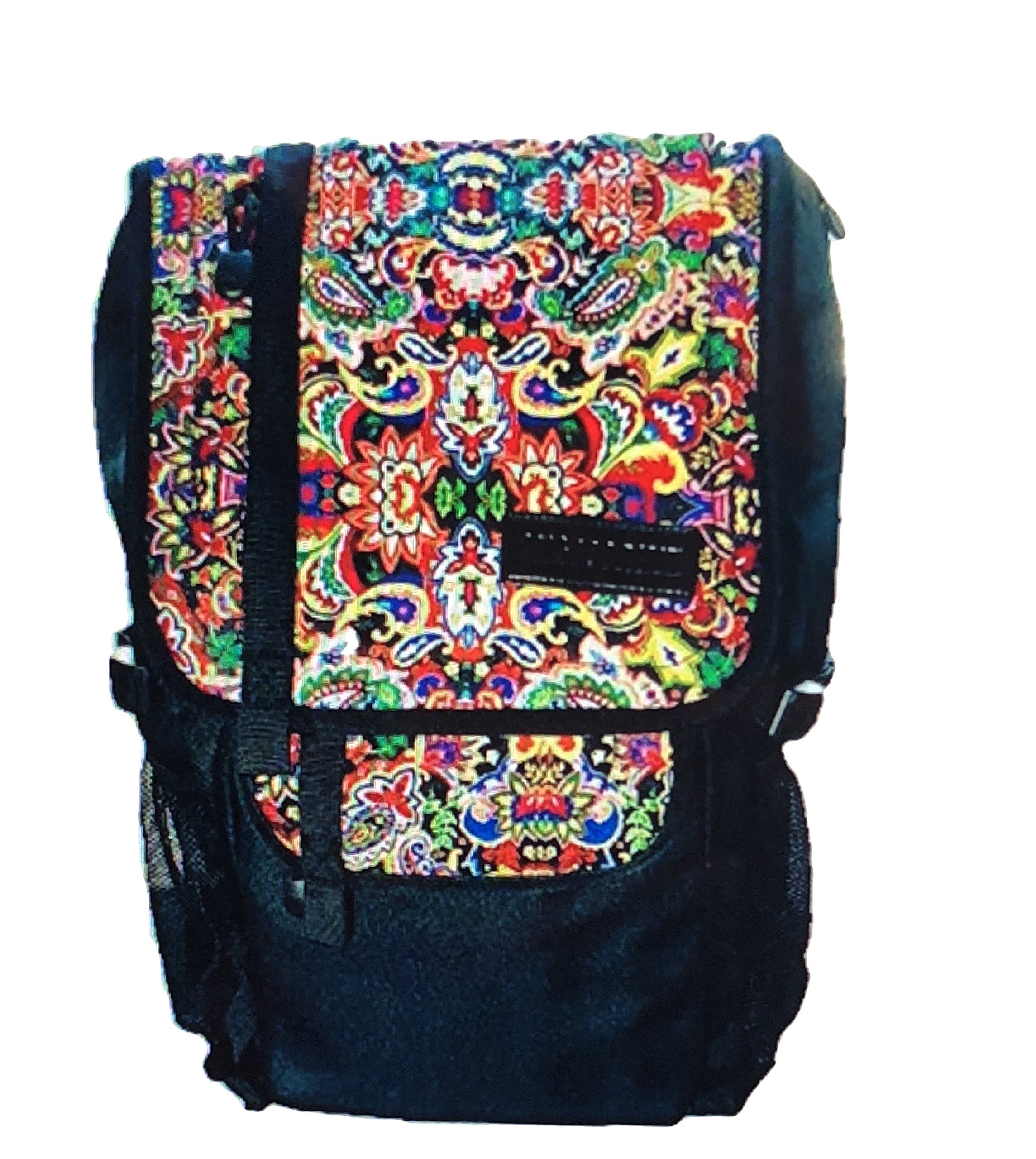 PCH Multi Purpose Laptop Backpack With Padded Straps, Multi Color On Black
