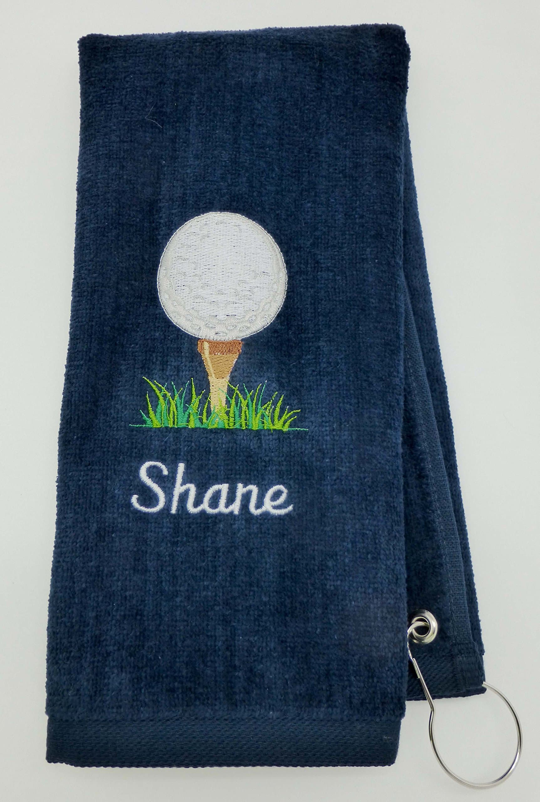 Mana Trading Custom Personalized Embroidered Golf Towel Golf Ball ON TEE