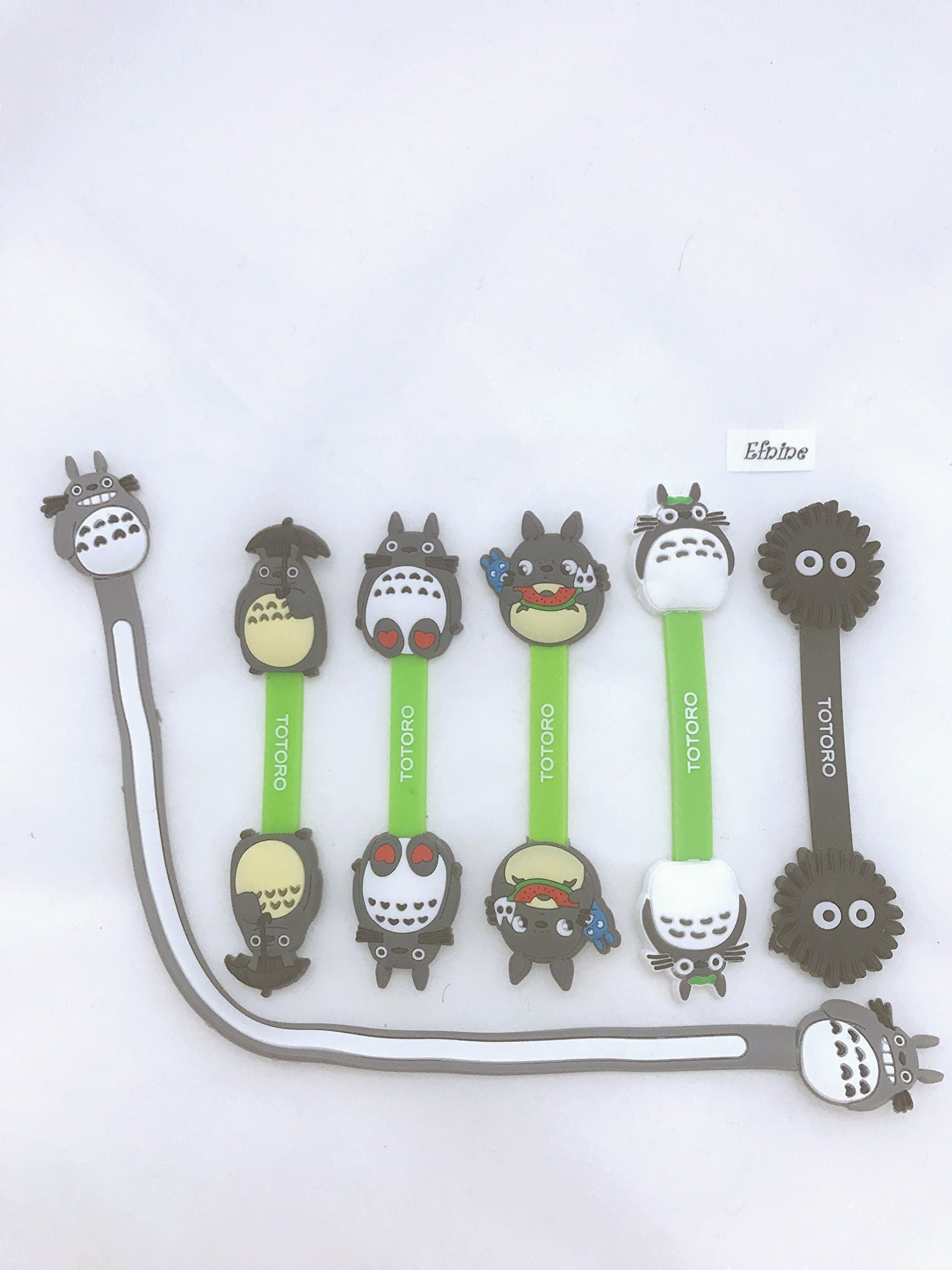 Efnine Cute Character Cord Organizer Headset Headphone Earphone Wrap Winder/ Cord Manager/ Cable Winder (Japanese Animation Characters Totoro 5ea plus a longer one)