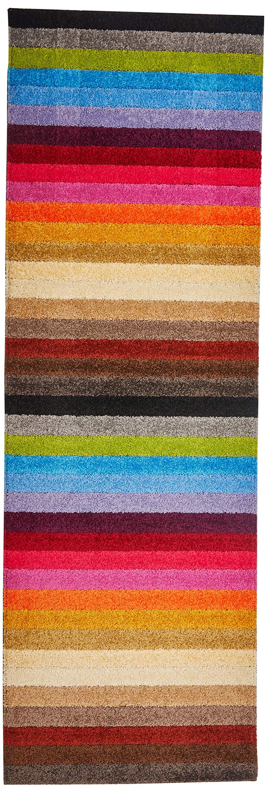 Dandy by William Armes, Linea Stripey Colourful Area Rug, Rainbow, 200 x 66