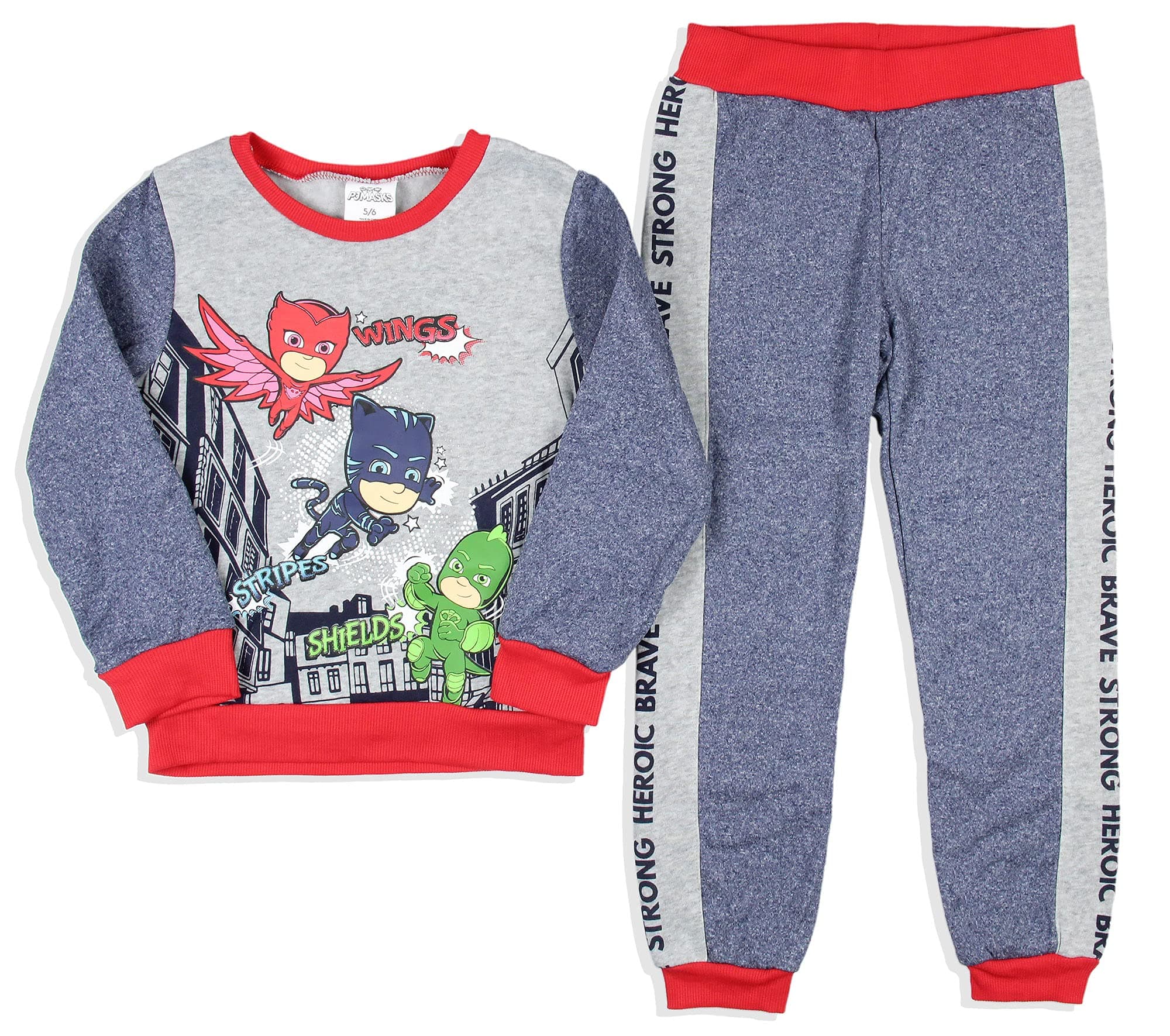 PJ Masks Boys' Wings Stripes Shields Pullover and Jogger Pants 2 Piece Outfit Set
