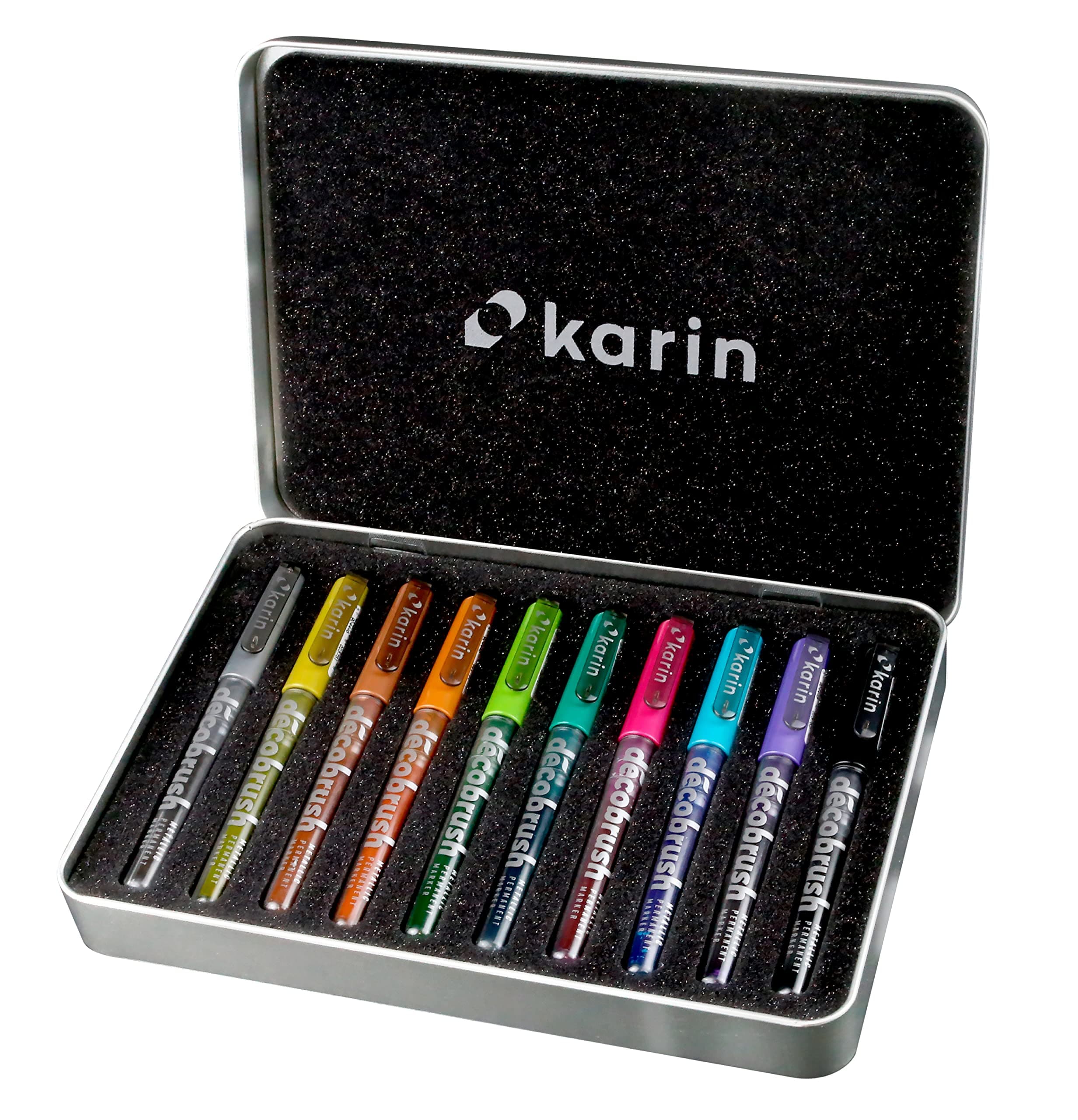 Karin DecoBrush Metallic Permanent Marker Set 10pc