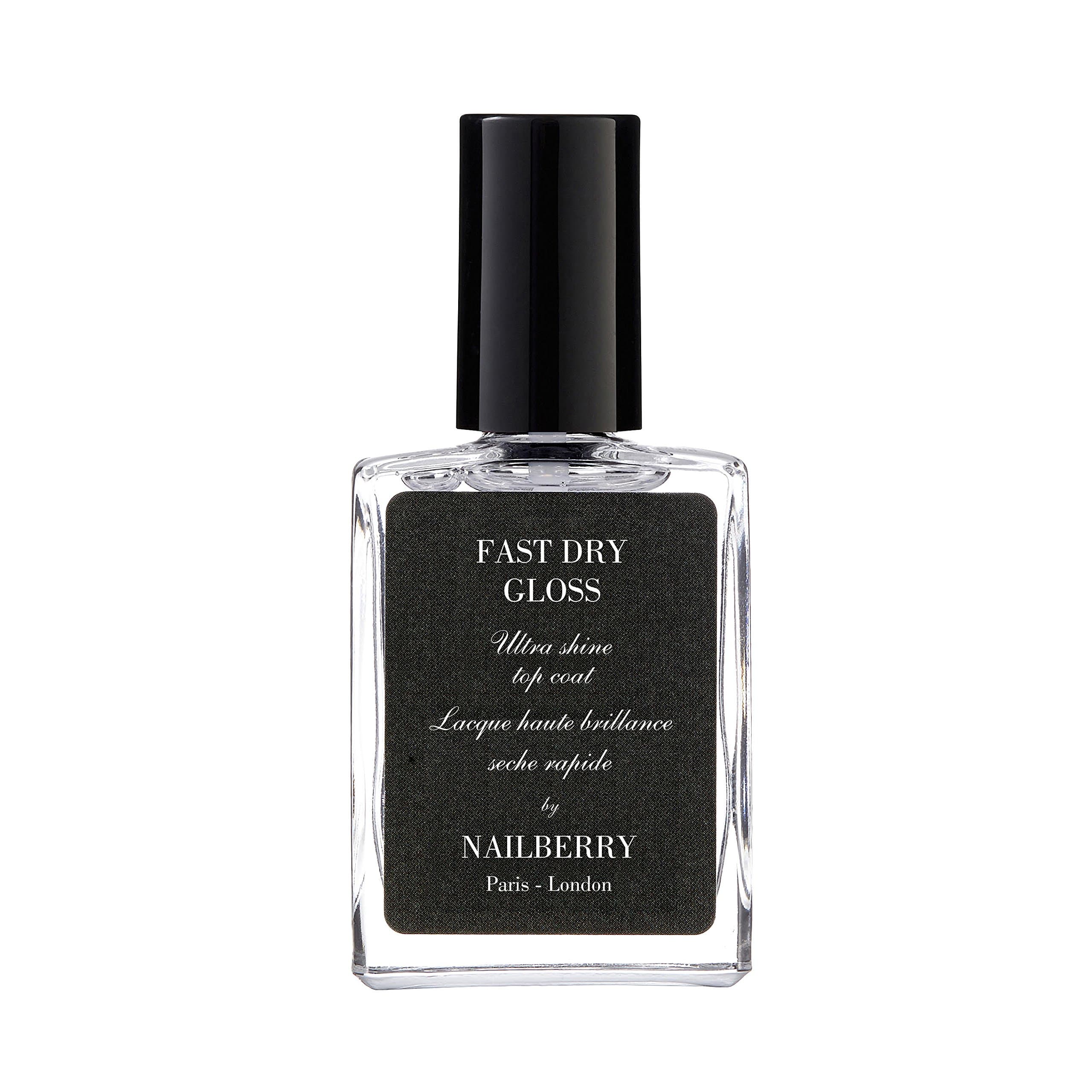 Nailberry Fast Dry Gloss Top Coat 15 ml | For an Ultra-Glossy, Hard & Chip Resistant Finish in a Fraction of Time | Protects Against Fading or Discolouration
