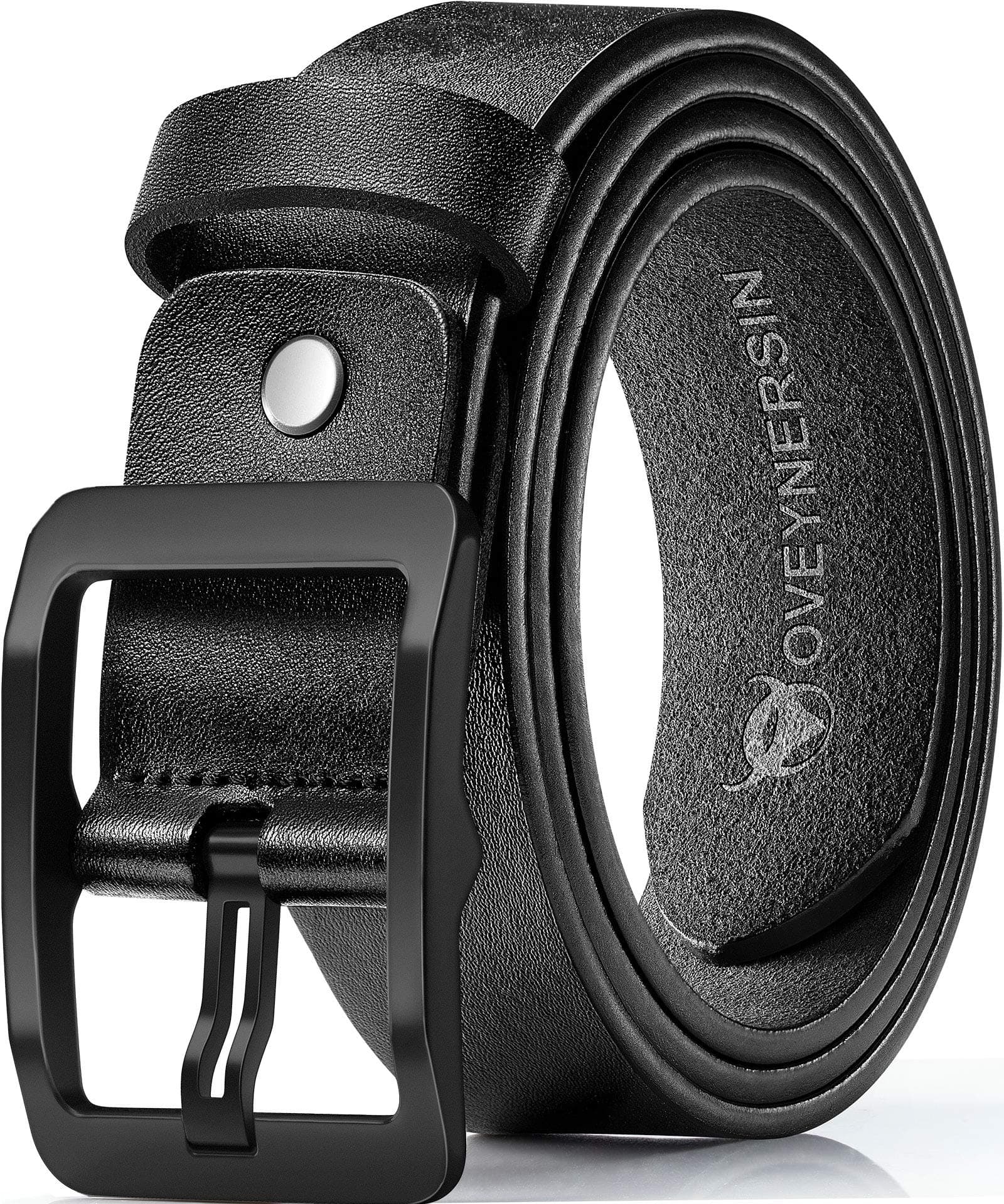 Men Belt - 100% Genuine Leather casual Dress Belts Big Metal Buckle Adjustable Size designer Fashion Gifts