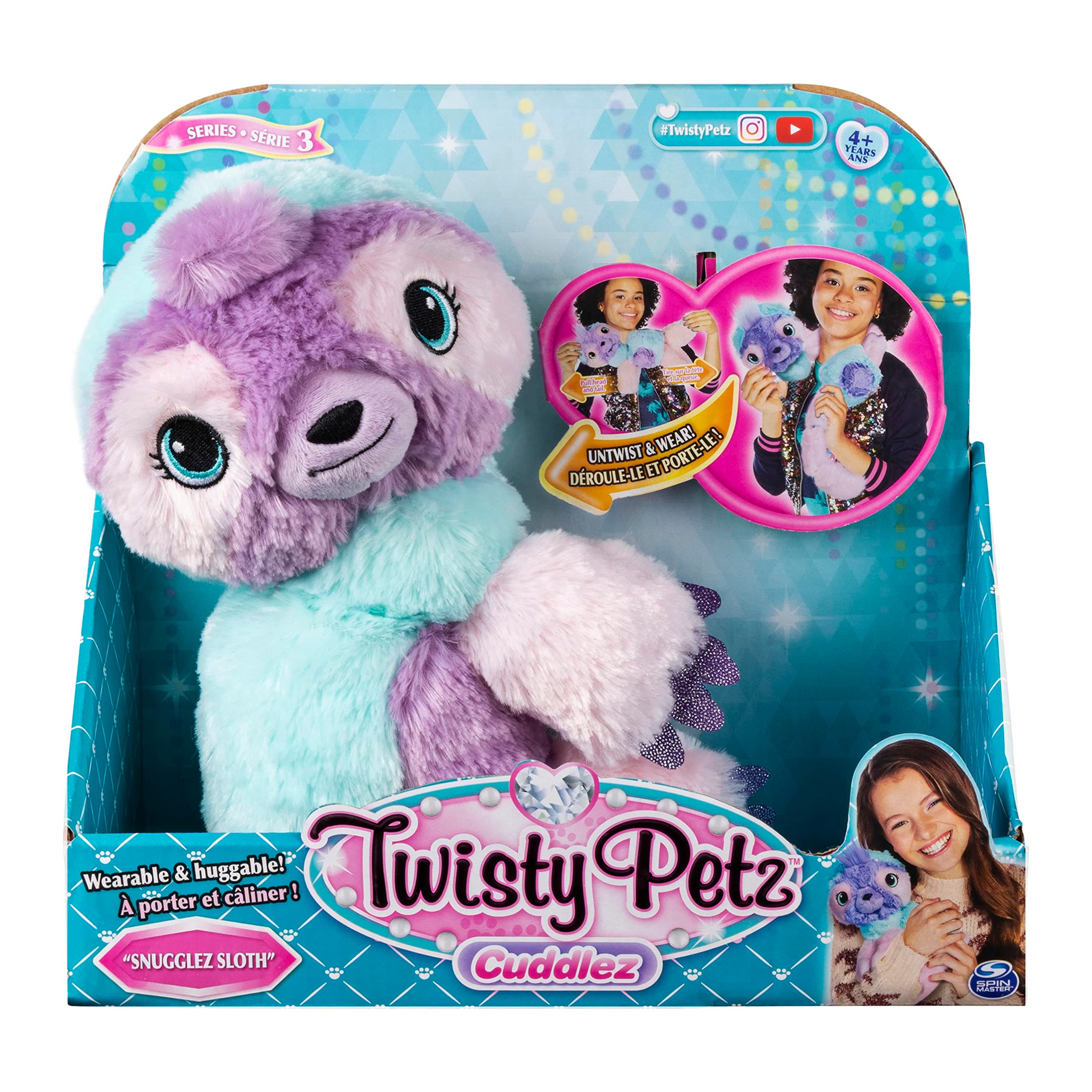 Twisty Petz Cuddlez, Snugglez Sloth Transforming Collectible Plush for Kids Aged 4 and Up