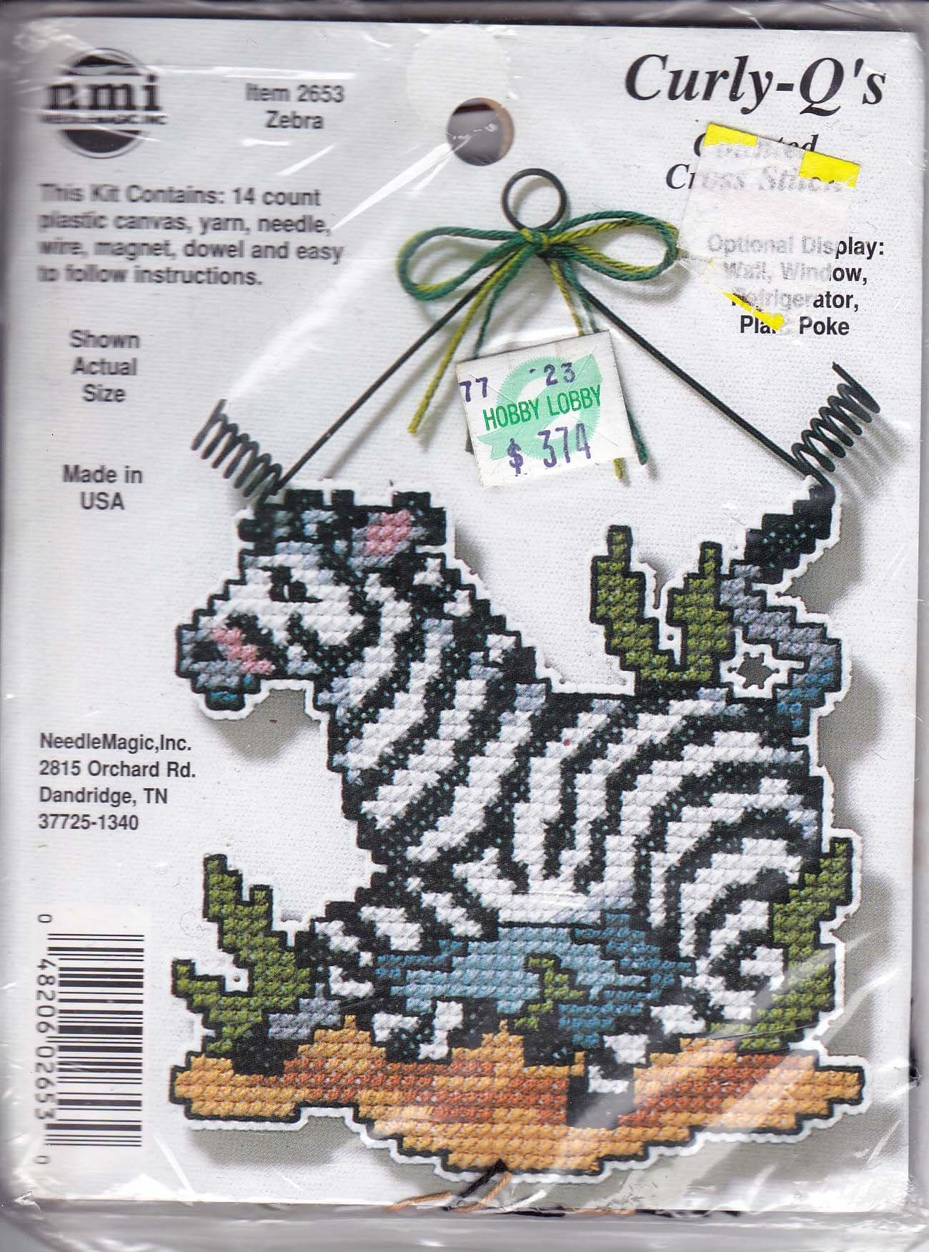 Curly-Q's Zebra Counted Cross Stitch Kit 2653