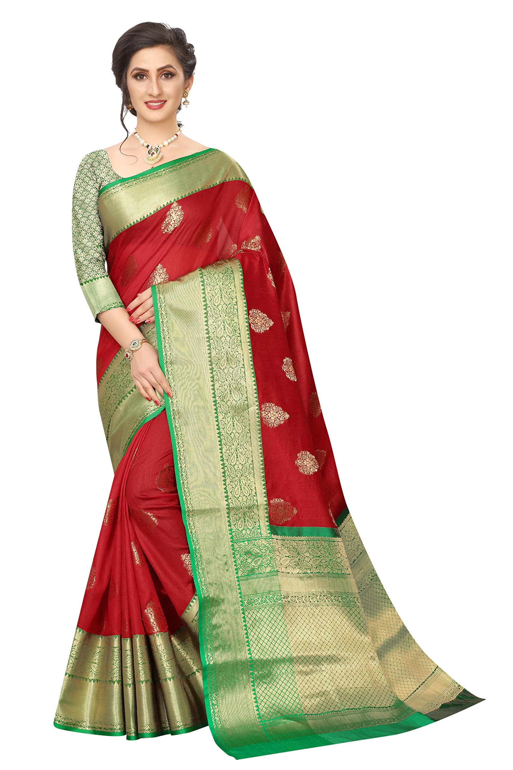 Silk Zone Women's Heavy Banarasi Art Silk Saree With Unstitched Blouse Piece