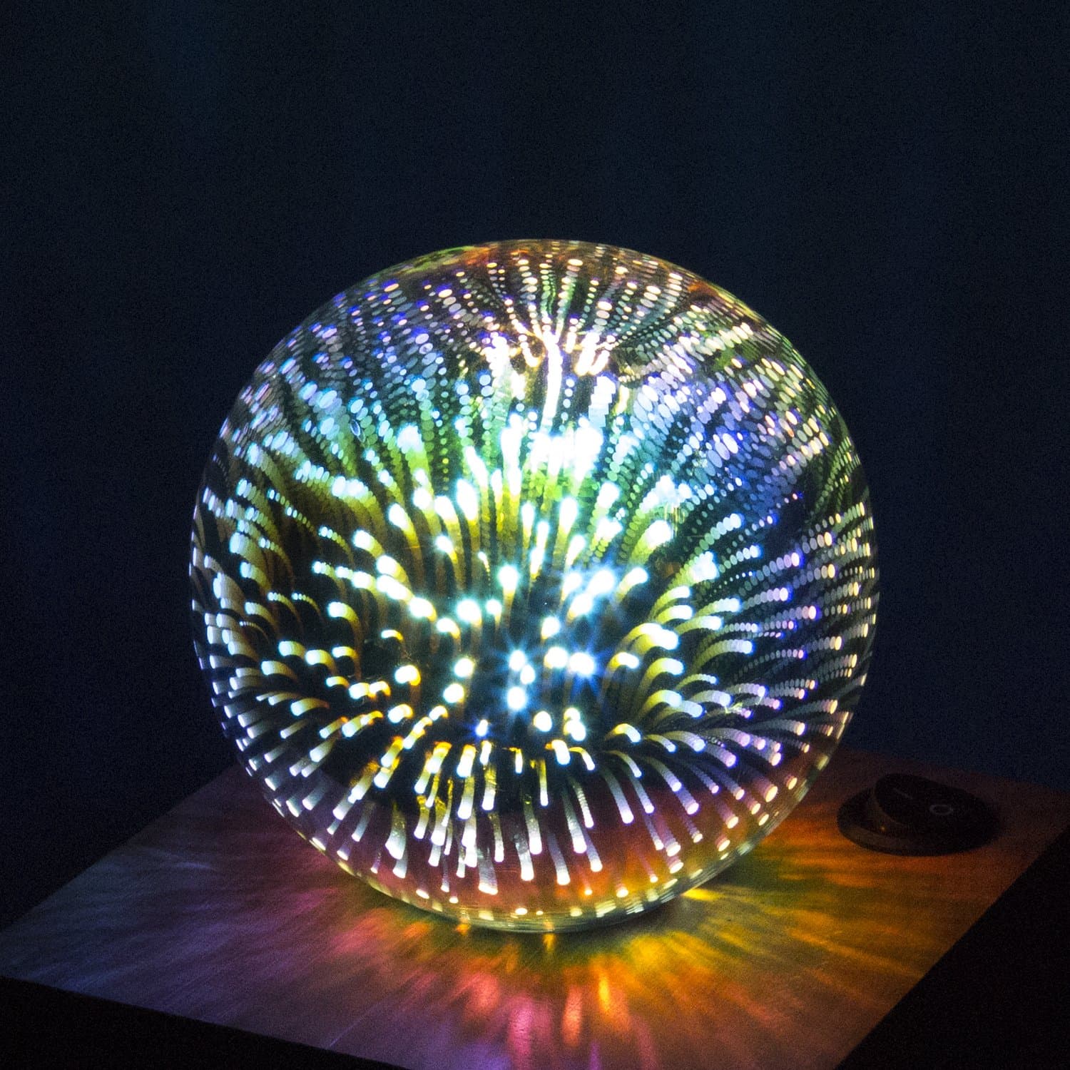 Aokairuisi 3D Decoration LED Light Bulb with E26 Base Fireworks Ball Filament Bulb for Home Bar Party (G95)