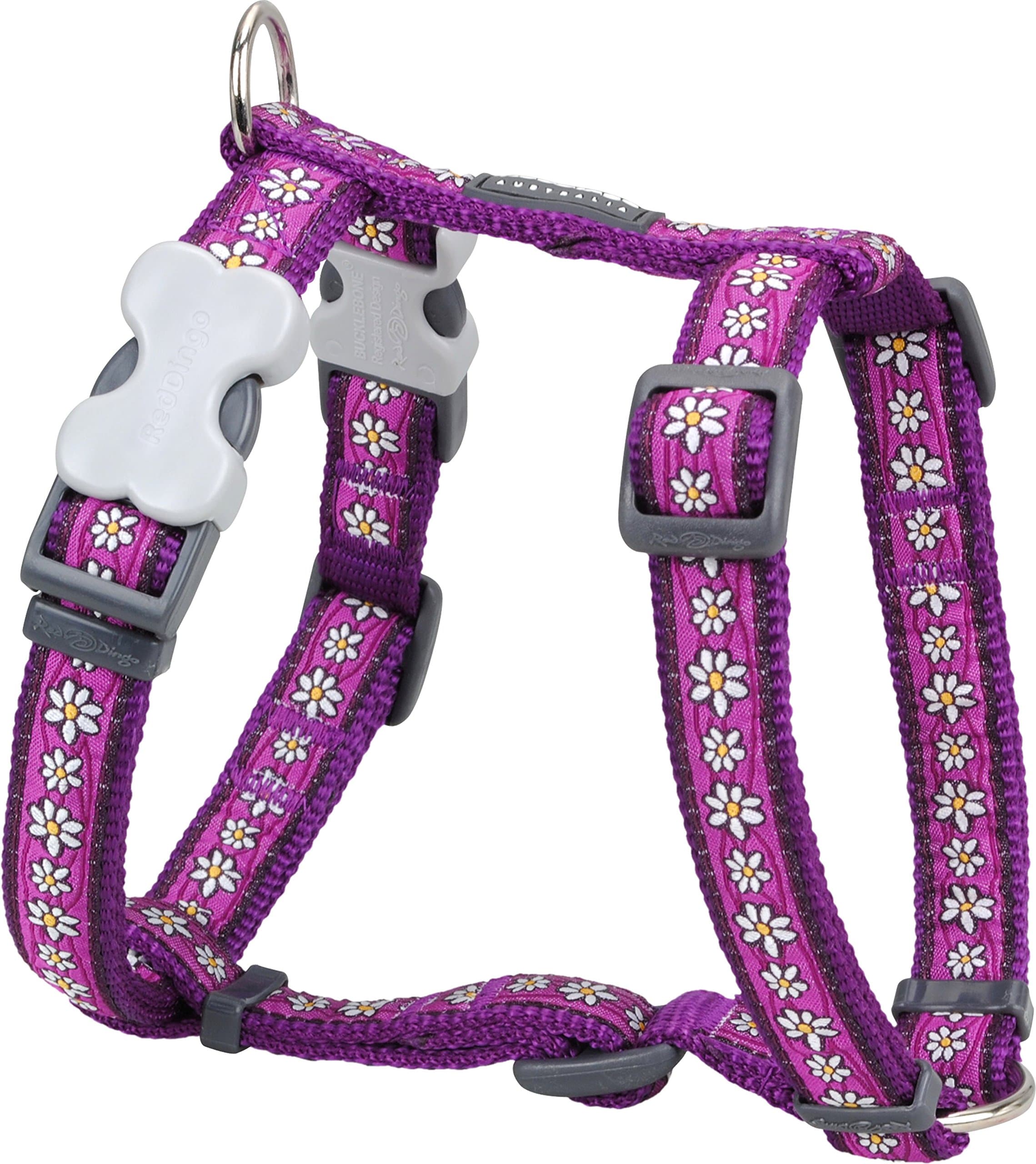 Red Dingo Classic Dog Harness Design, Daisy Chain Purple, Large 25mm