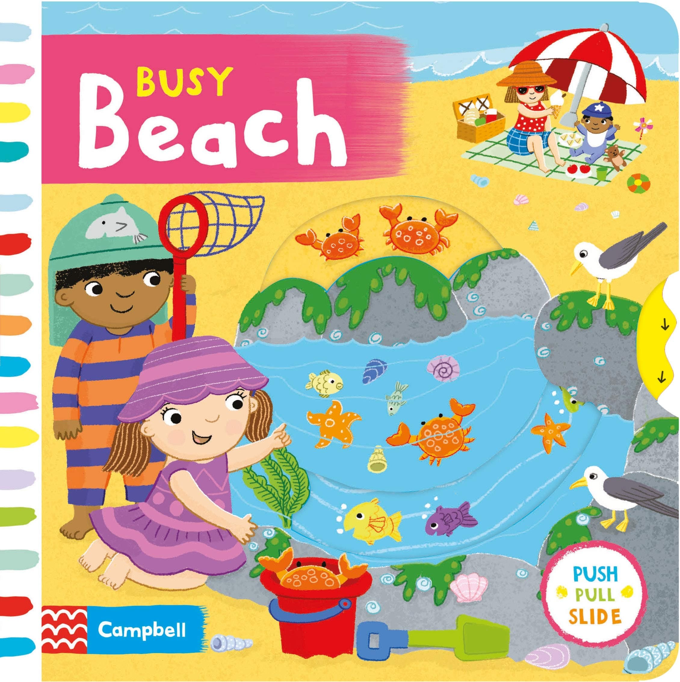Busy Beach: A Push, Pull, Slide Book (Campbell Busy Books, 2)