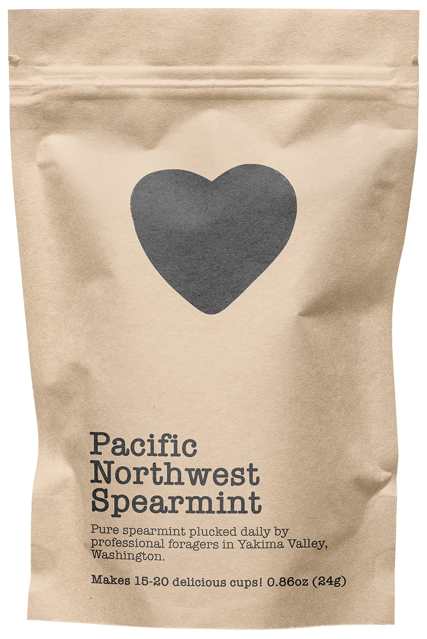 Pacific Northwest Spearmint, 15-20 Servings, Eco-Conscious Zip Pouch, Caffeine Free, Pure Loose Leaf Tea Grown in America, 0.86 Ounce (Small)