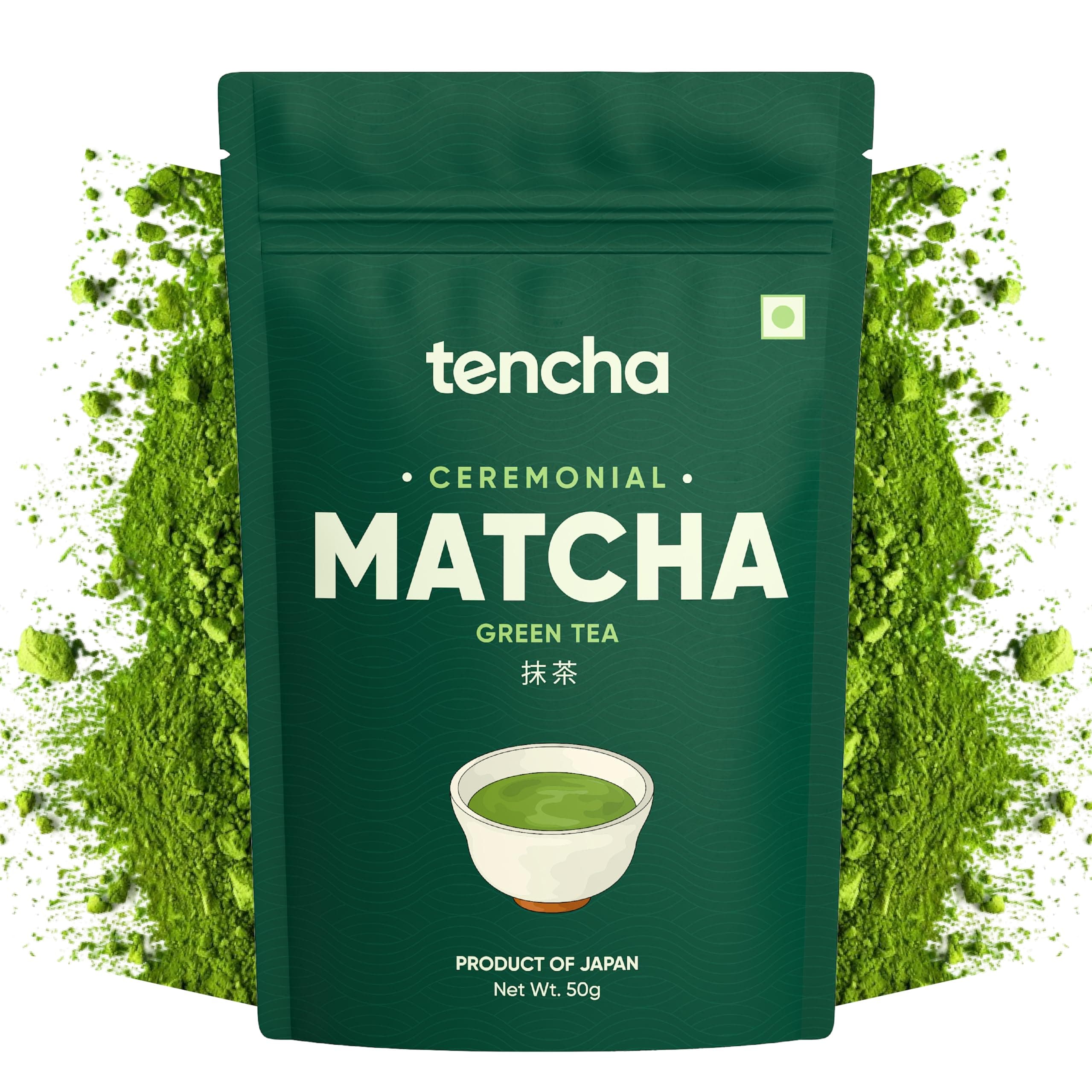 Tencha Ceremonial Matcha | Japanese Matcha Green Tea Powder | Sourced from Shizouka, Japan | Vegan | No Artificial Sweeteners | 50 GM,