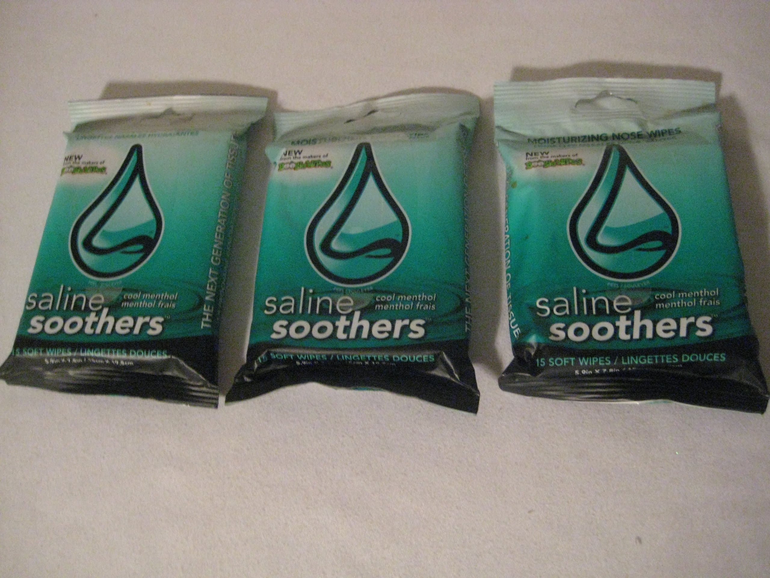 Saline Soothers Wipes Menthol Size: 5.9 in x 7.8 in (3 pack)