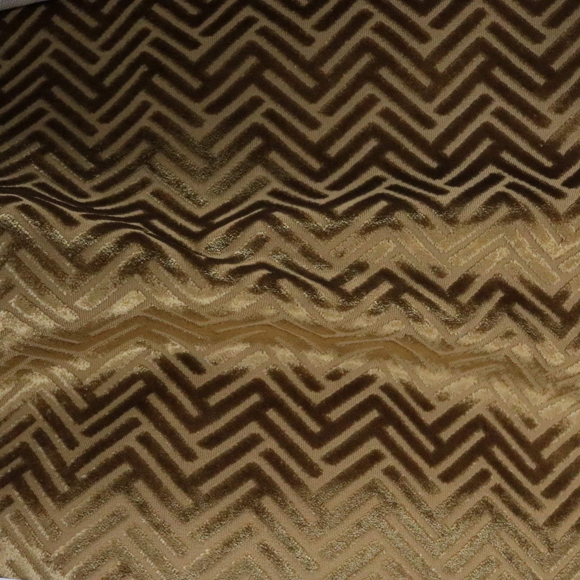 Beethoven - Geometric Arrow Pattern Burnout Velvet Upholstery Fabric