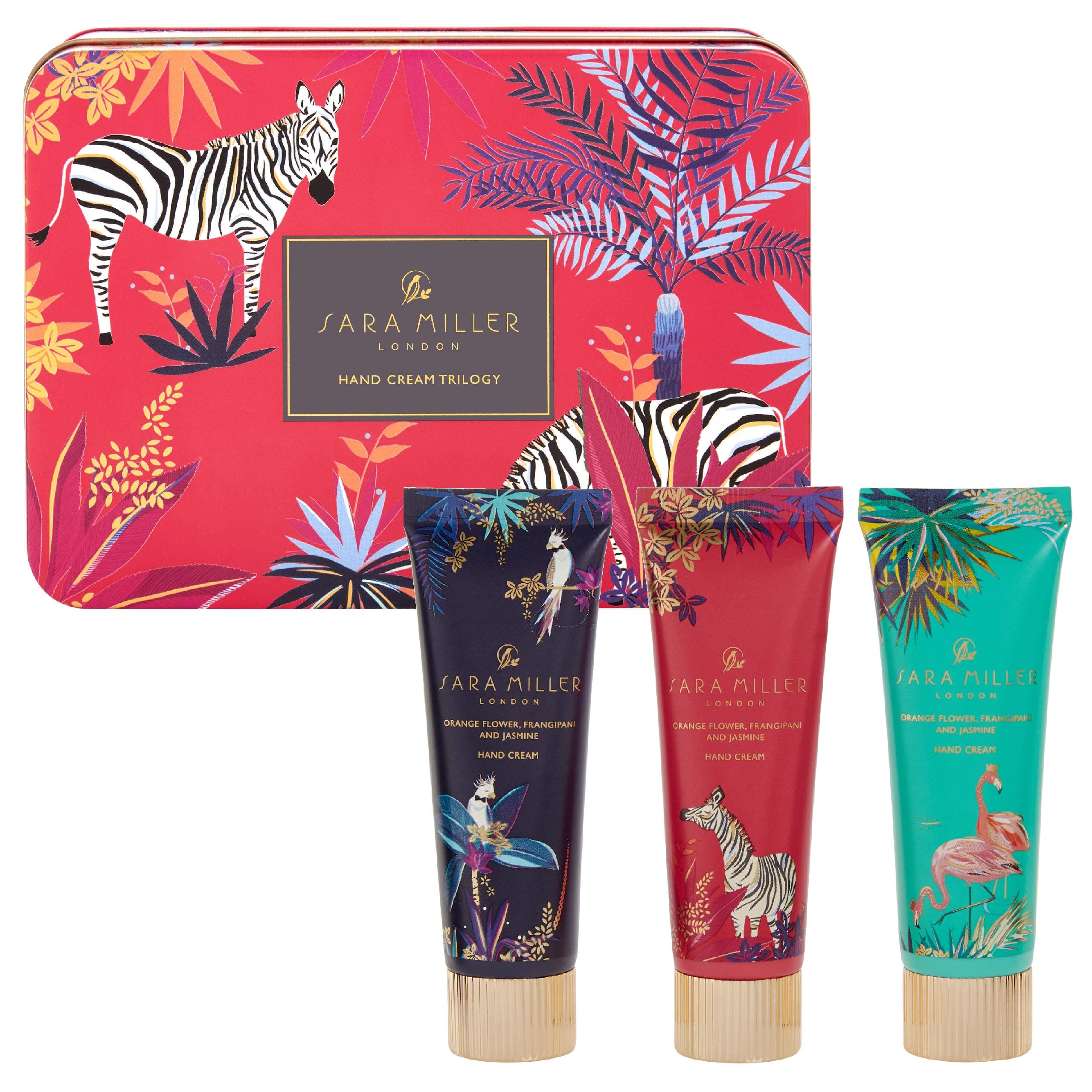 Sara Miller Beauty Tahiti Trilogy Hand Cream in Tin Box Gift Set, 260 g Tahiti 30ml (Pack of 3)