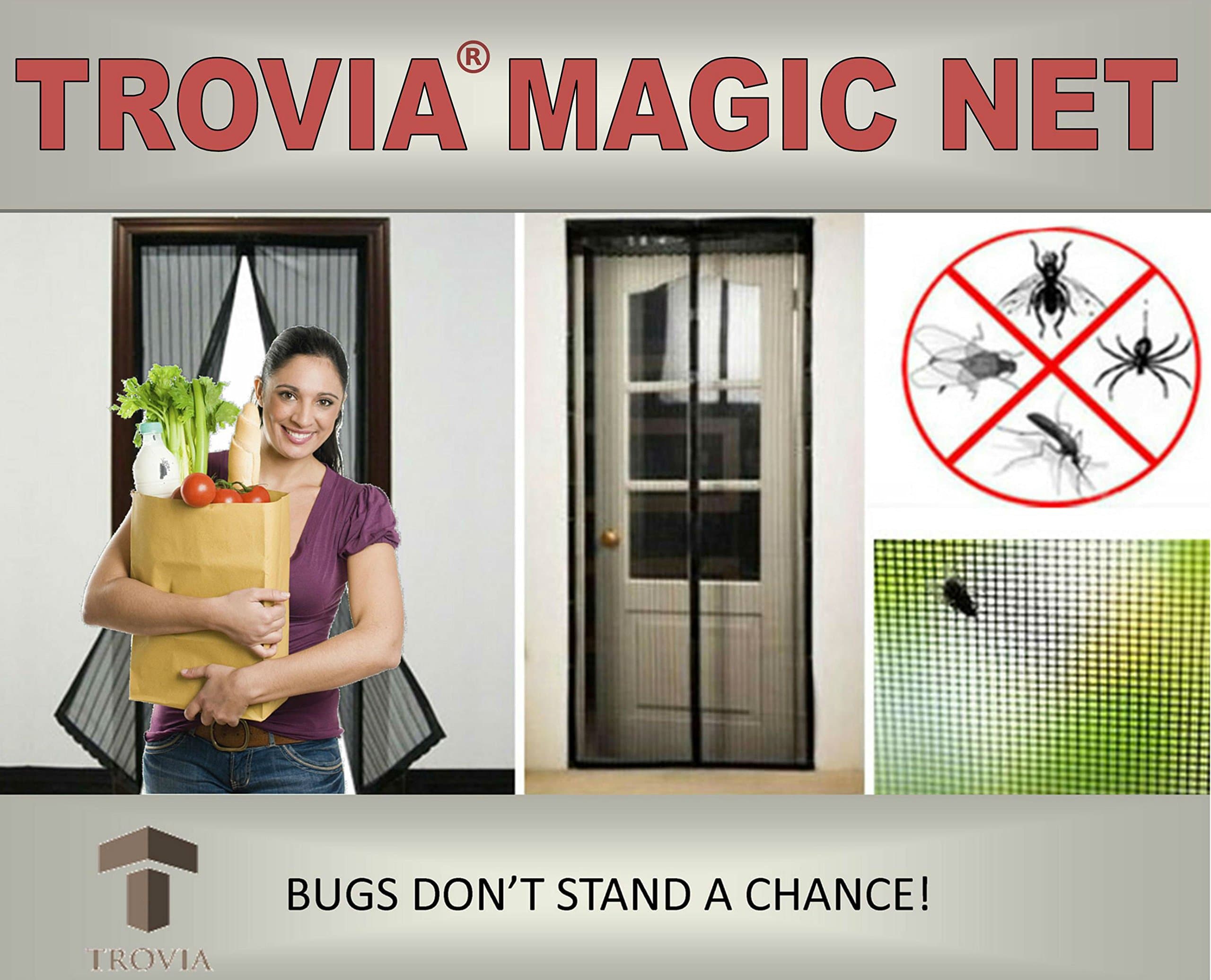 Magic Net Mosquito and Bug Screen Door- New Design With A Heavier Mesh and Hidden Magnets